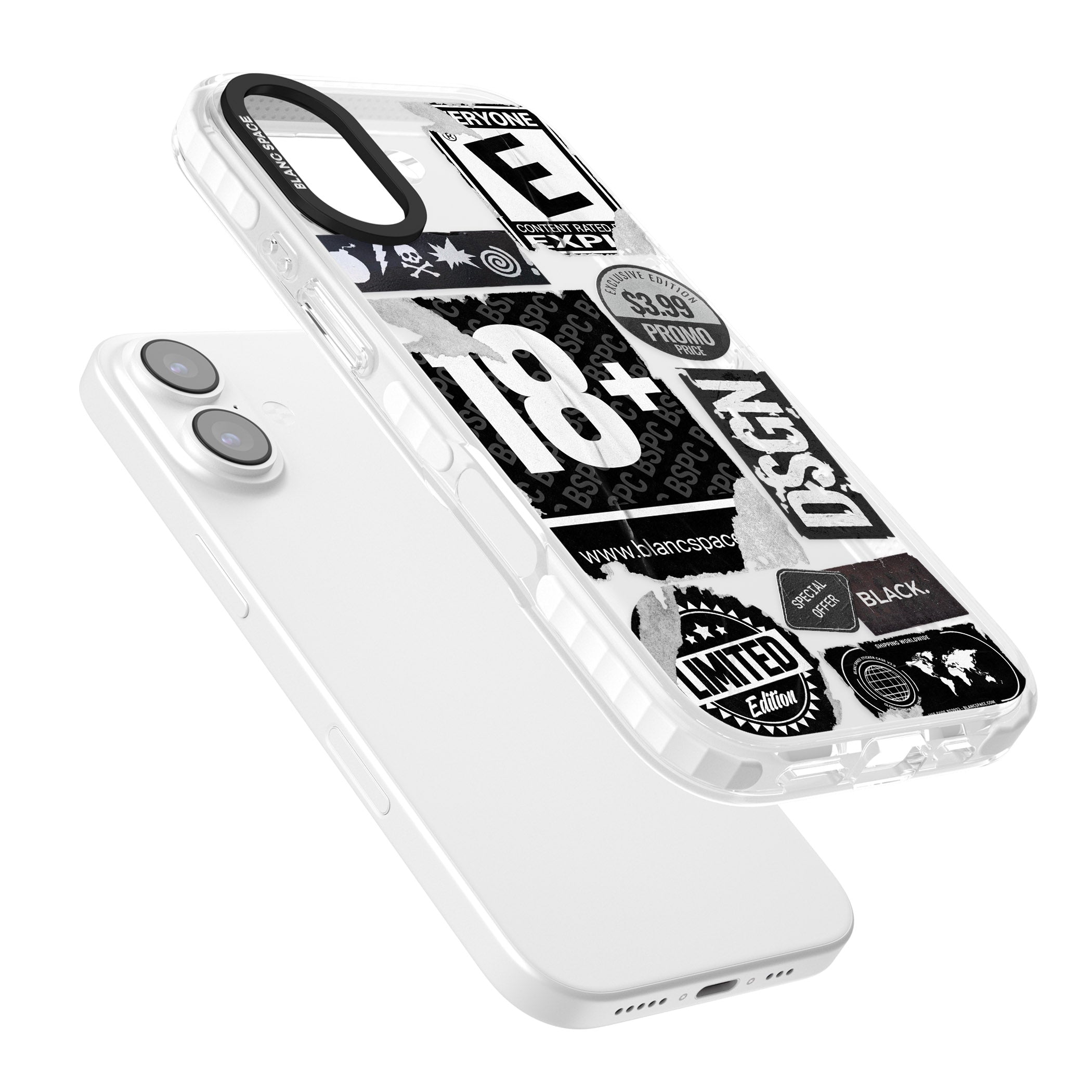 Black Sticker Mix iPhone 17 Impact Clear Phone Case Colours