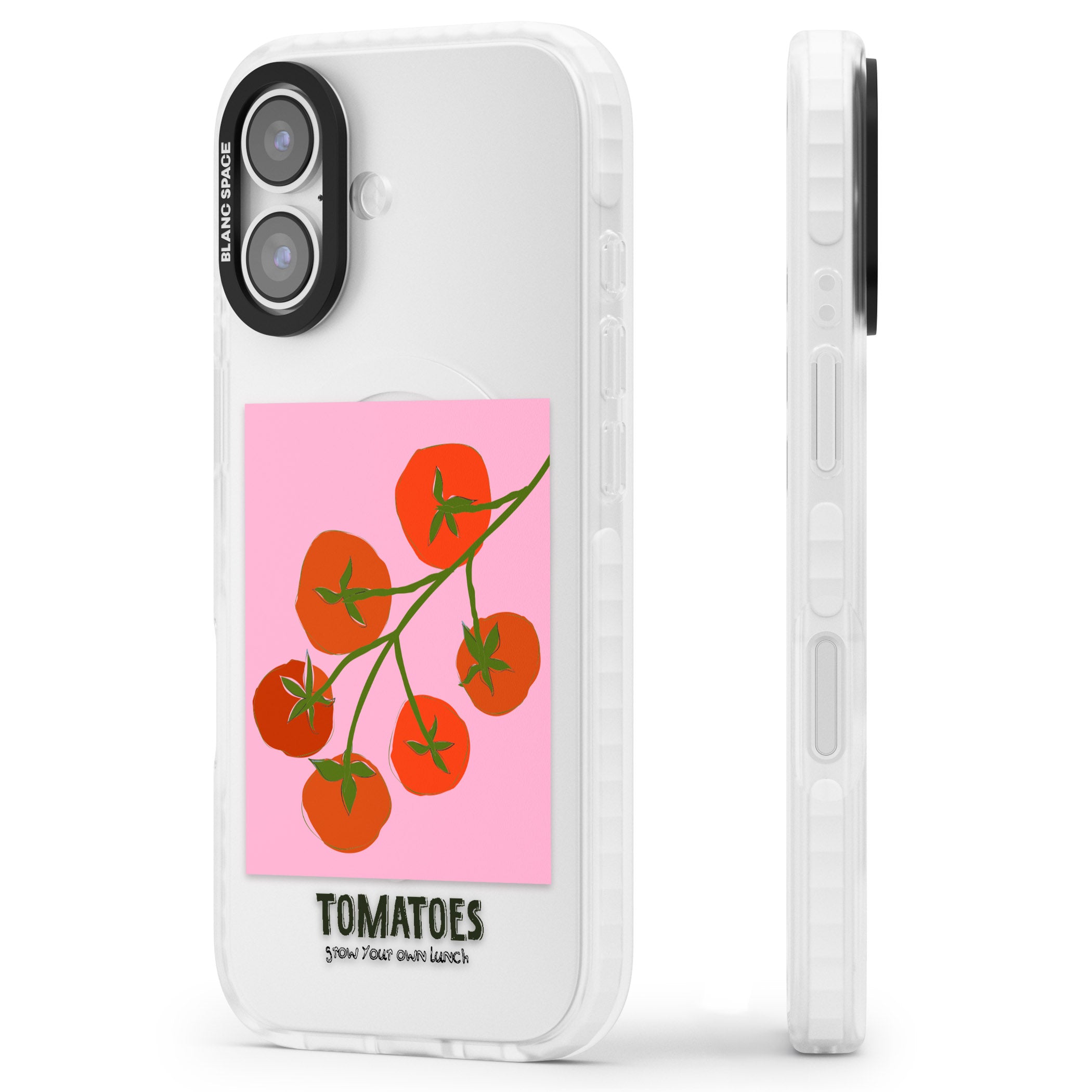 Own Tomatoes iPhone 17 Impact Clear Phone Case Side Profile