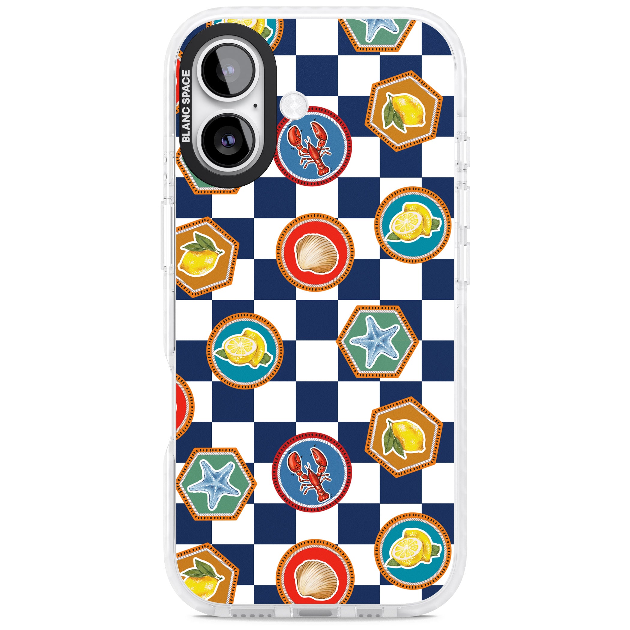 Coastal Check Pattern iPhone 17 Impact Clear Phone Case