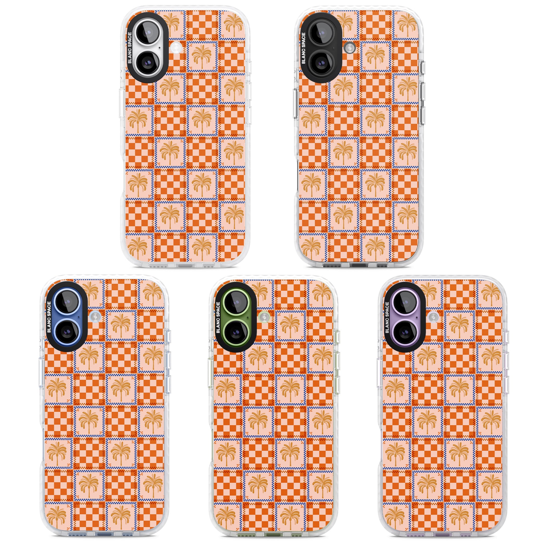 Terracotta Summer Checked iPhone 17 Impact Clear Phone Case APT Impact Protection
