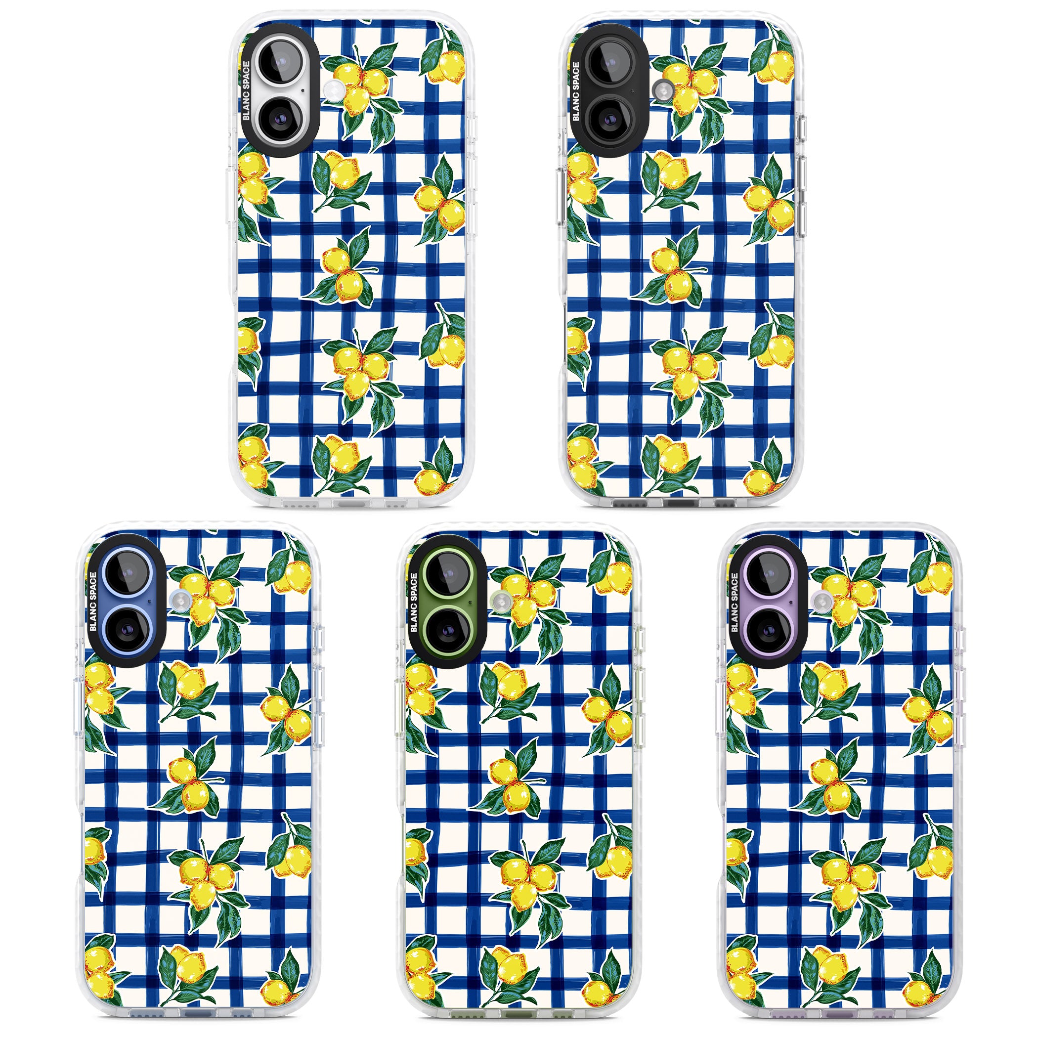 Lemon Gingham iPhone 17 Impact Clear Phone Case APT Impact Protection