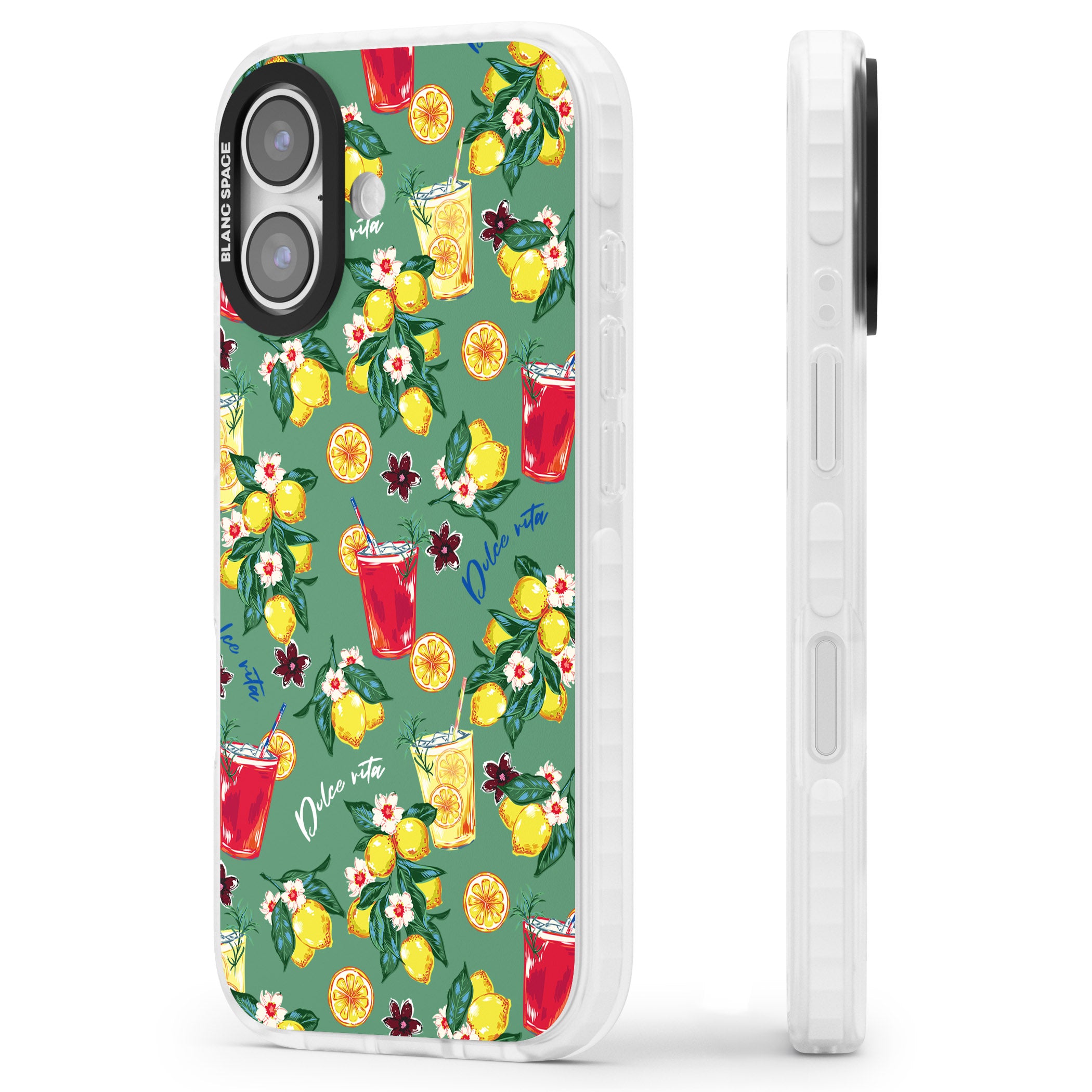 Lemon Cocktails iPhone 17 Impact Clear Phone Case Side Profile