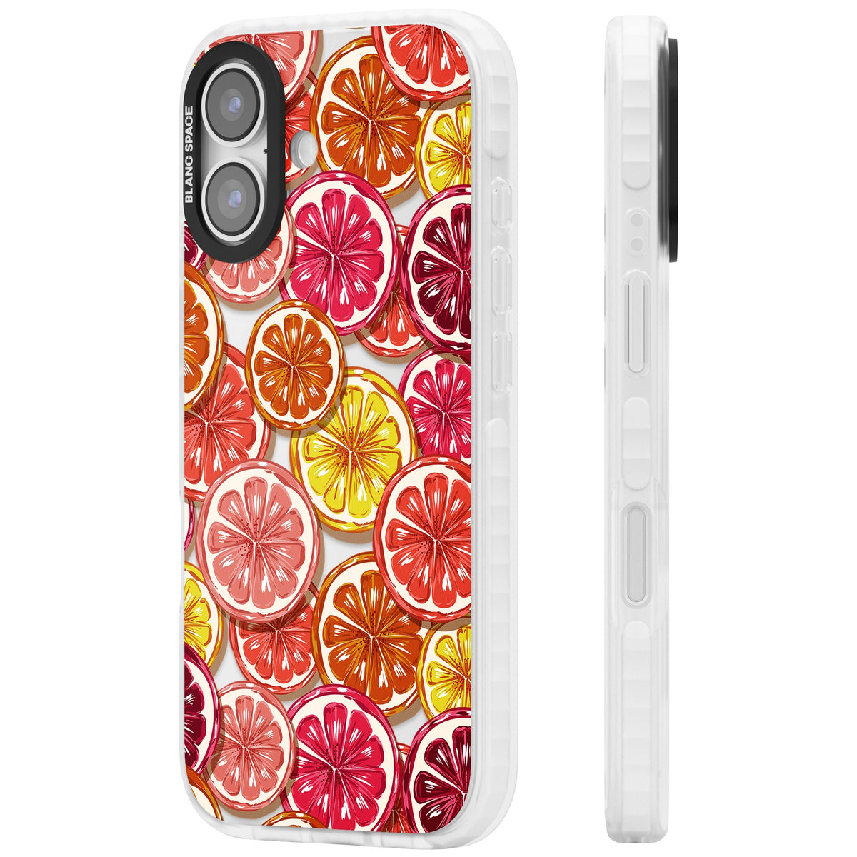 Citrus Fiesta iPhone 16 / iPhone 16 Plus / iPhone 17 Impact Clear Phone Case side