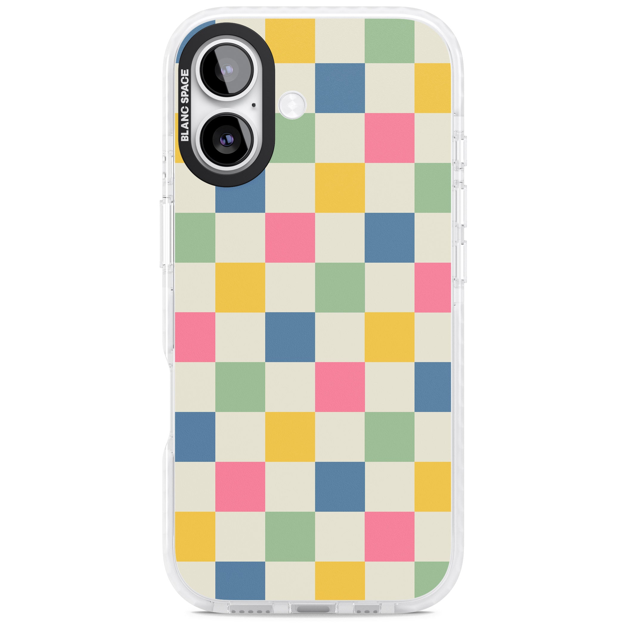 Pastel Multicolor Checkered iPhone 17 Impact Clear Phone Case