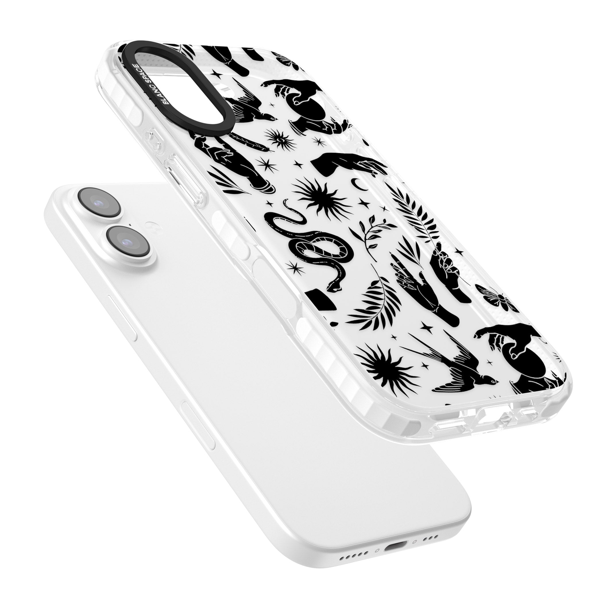 Celestial Pattern (Black) iPhone 17 Impact Clear Phone Case Colours