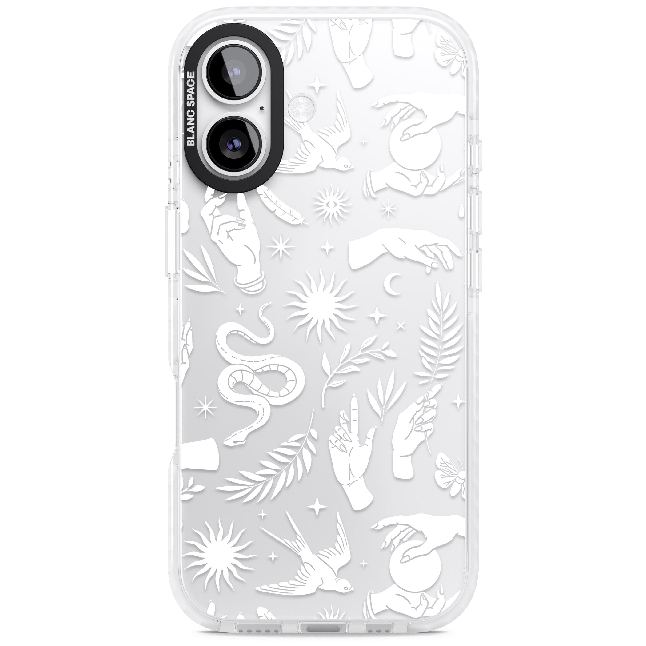 Celestial Pattern (White) iPhone 17 Impact Clear Phone Case