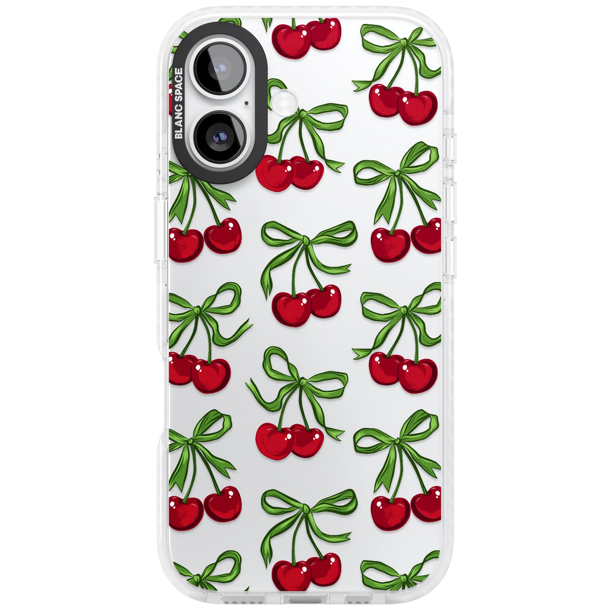 Cherry Bows iPhone 16 / iPhone 16 Plus / iPhone 17 Impact Clear Phone Case front