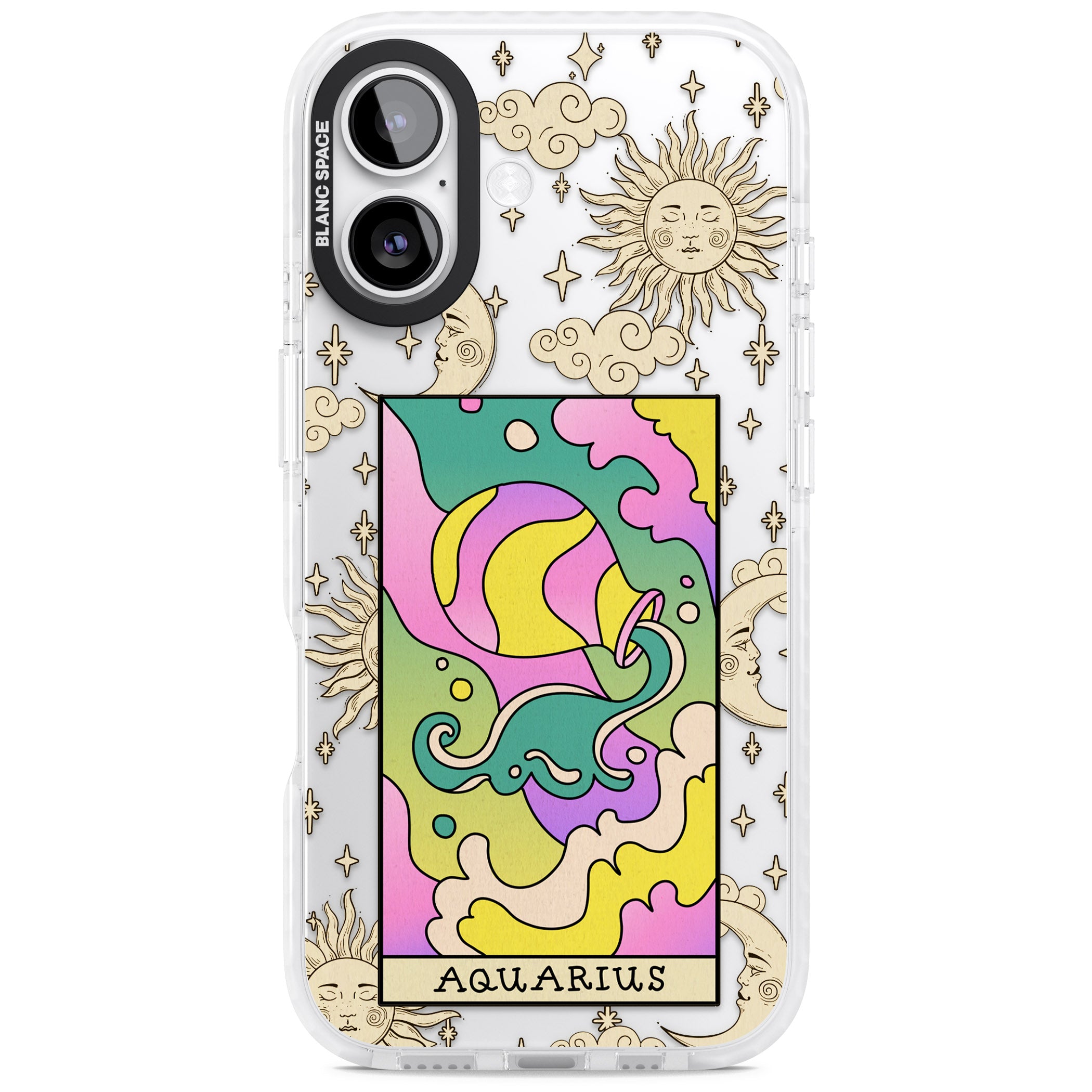 Celestial Zodiac Aquarius iPhone 17 Impact Clear Phone Case