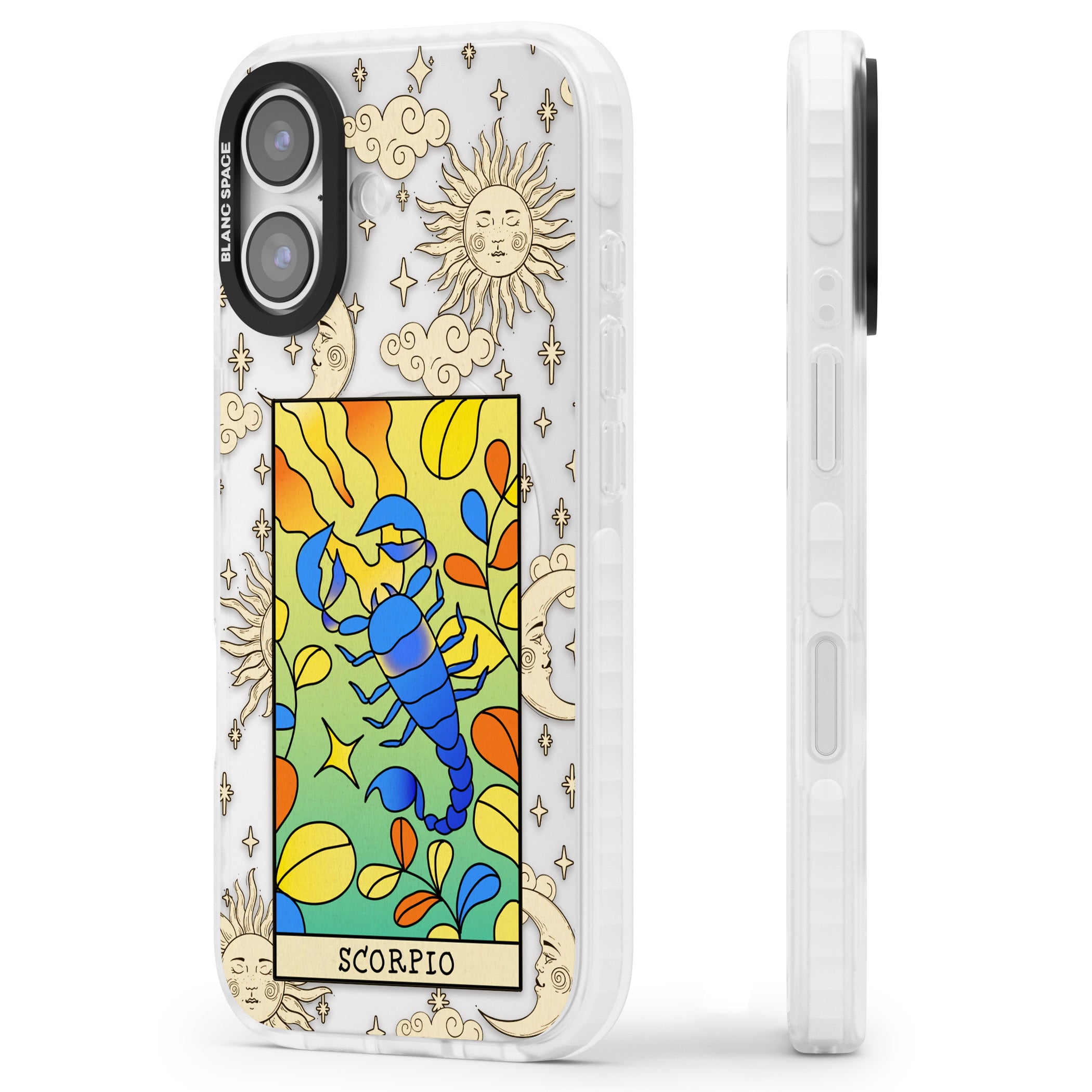 Celestial Zodiac Scorpio iPhone 17 Impact Clear Phone Case Side Profile