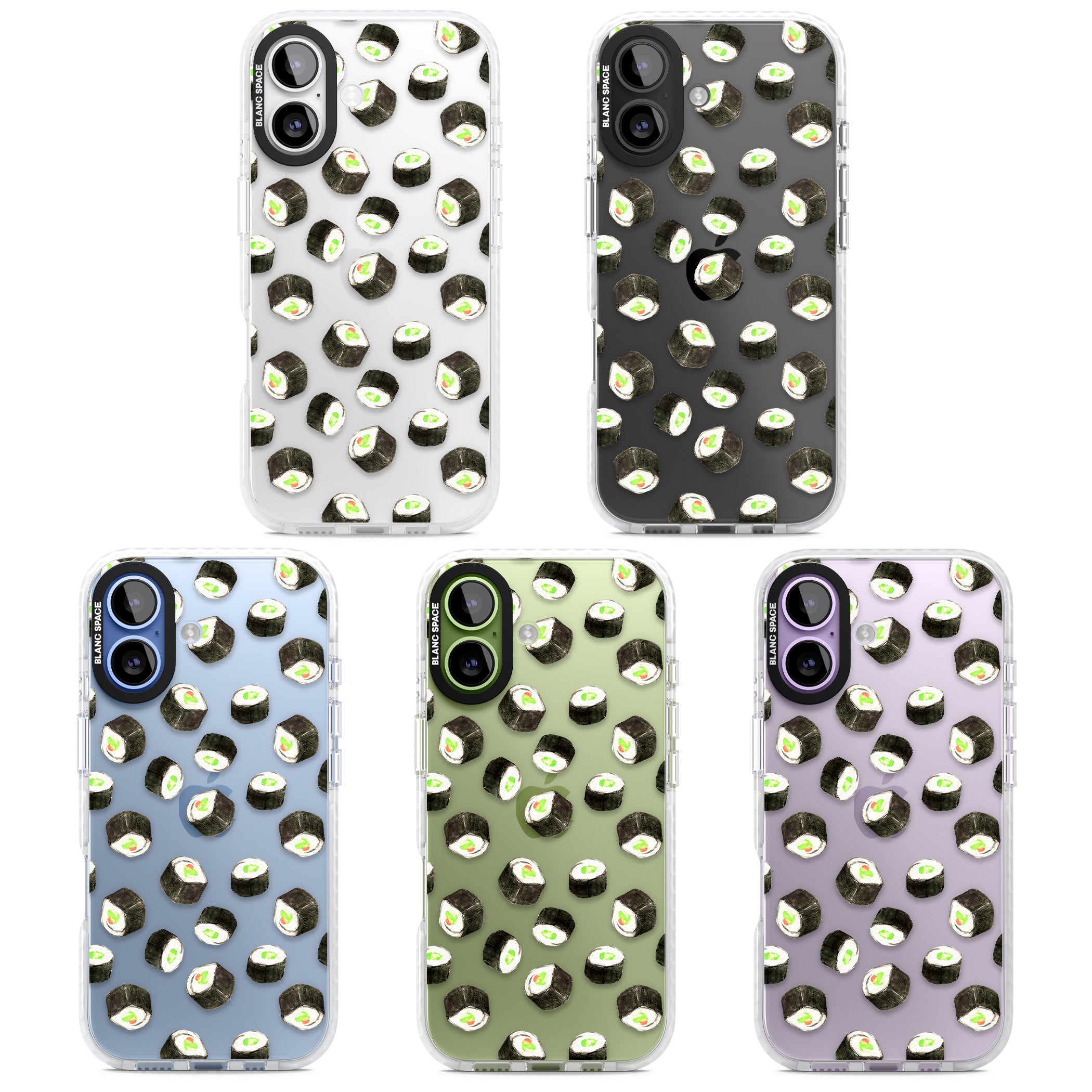 Sushi Pattern iPhone 17 Impact Clear Phone Case APT Impact Protection