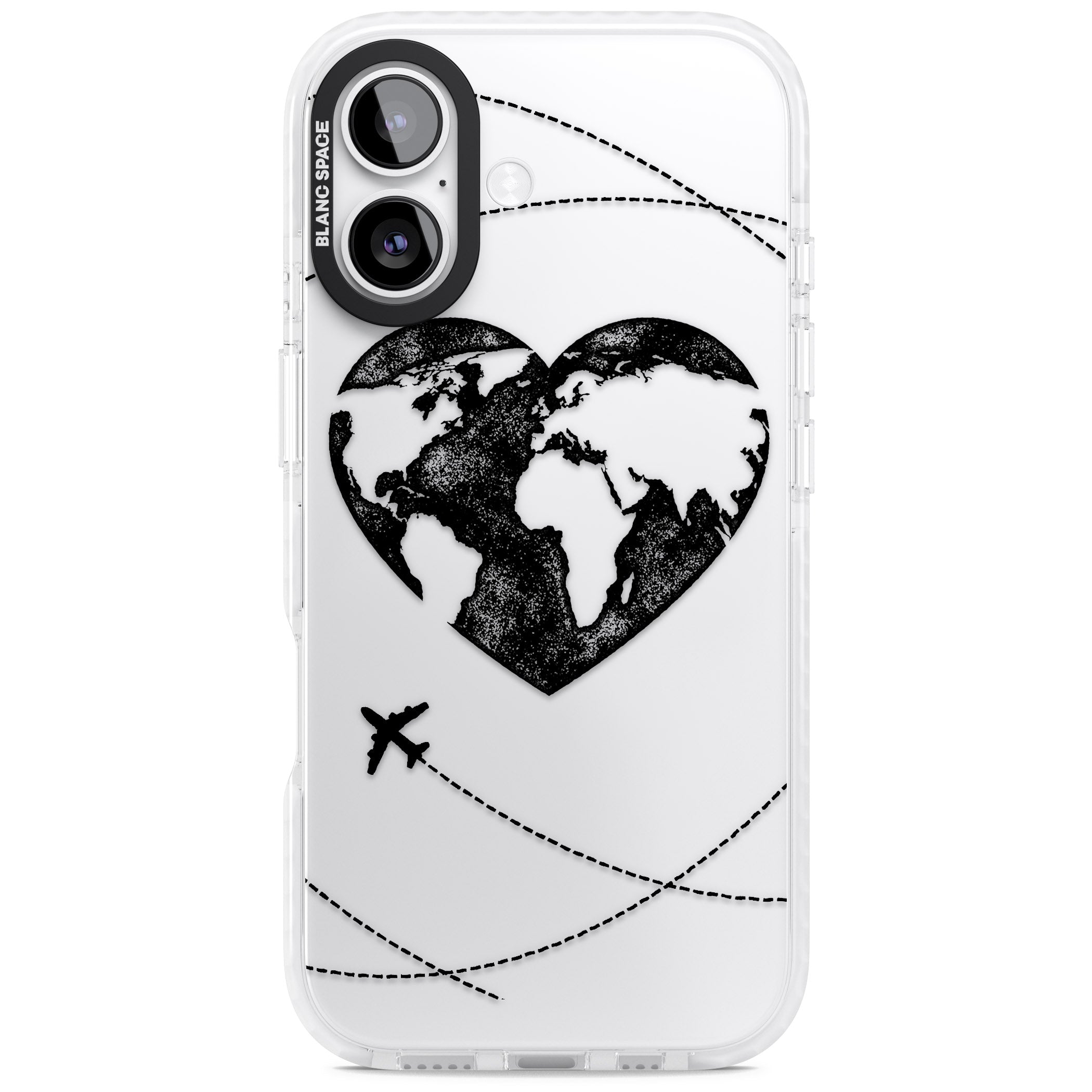 Globe Heart iPhone 17 Impact Clear Phone Case