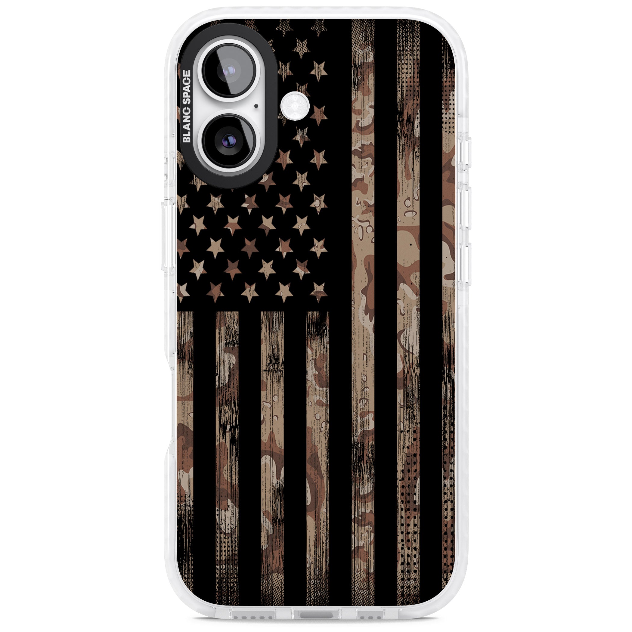 Desert Camo Us Flag iPhone 17 Impact Clear Phone Case