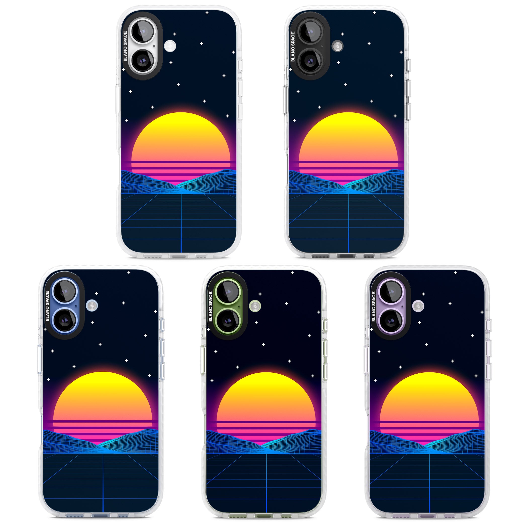Retro Sunset Vaporwave iPhone 17 Impact Clear Phone Case APT Impact Protection