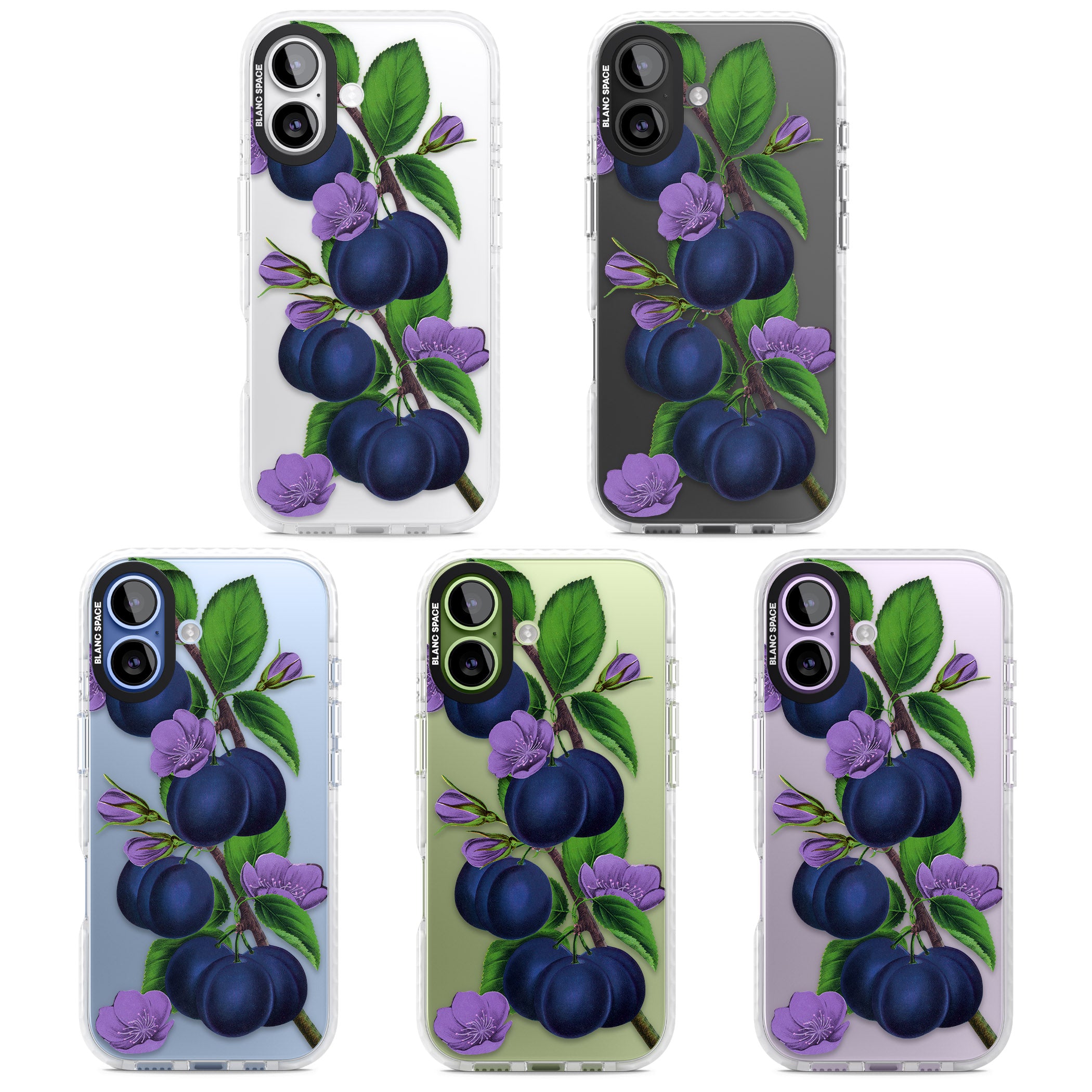 Vintage Painted Plums iPhone 17 Impact Clear Phone Case APT Impact Protection