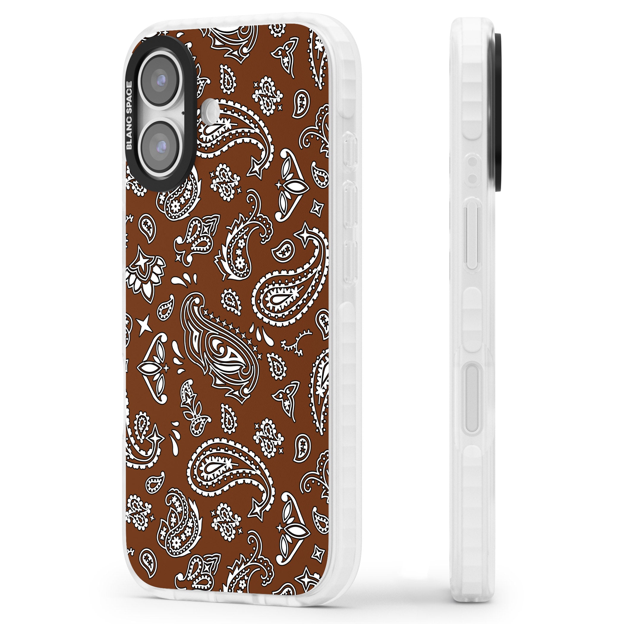 Brown Bandana iPhone 17 Impact Clear Phone Case Side Profile