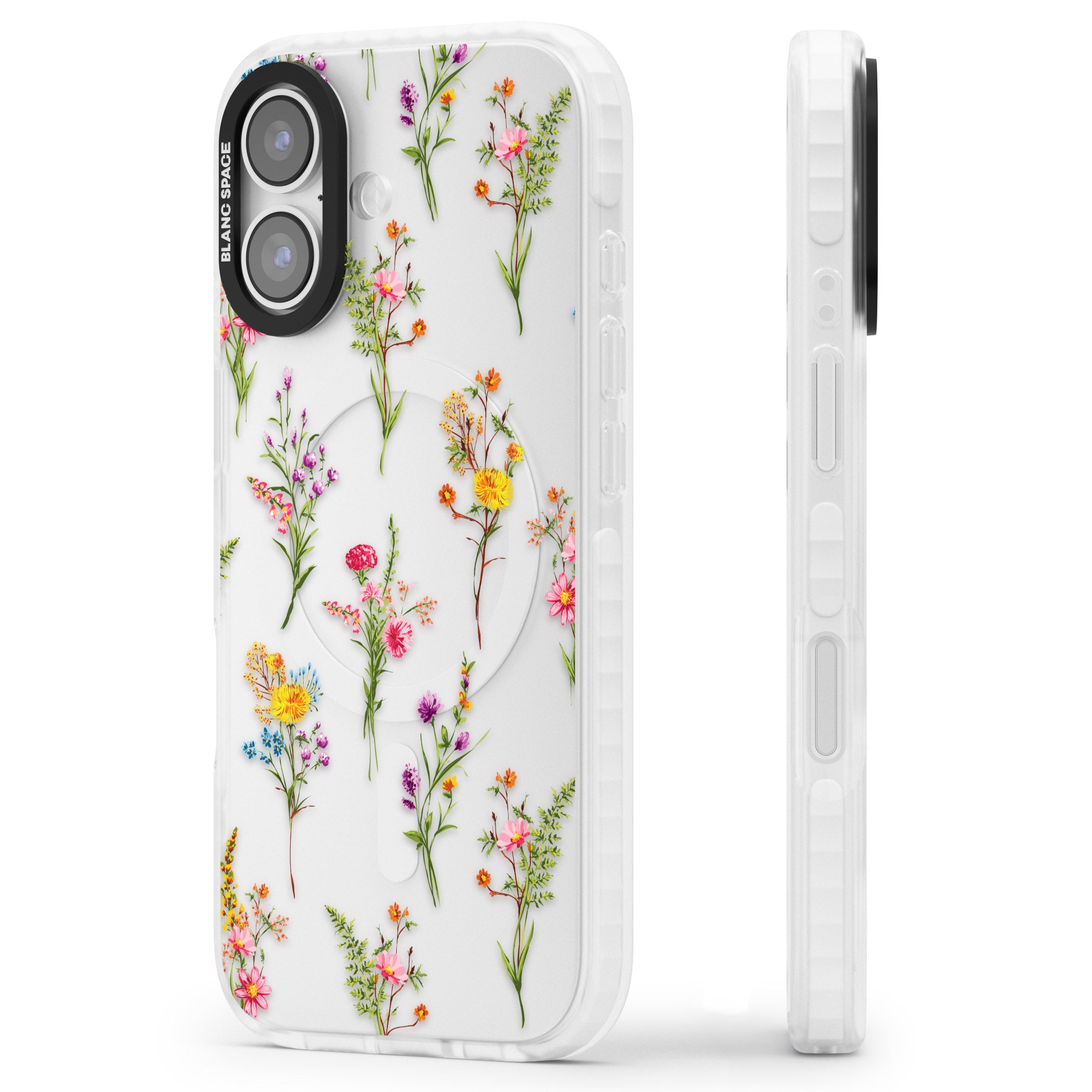 Picked Wildflowers iPhone 17 Impact Clear Phone Case Side Profile