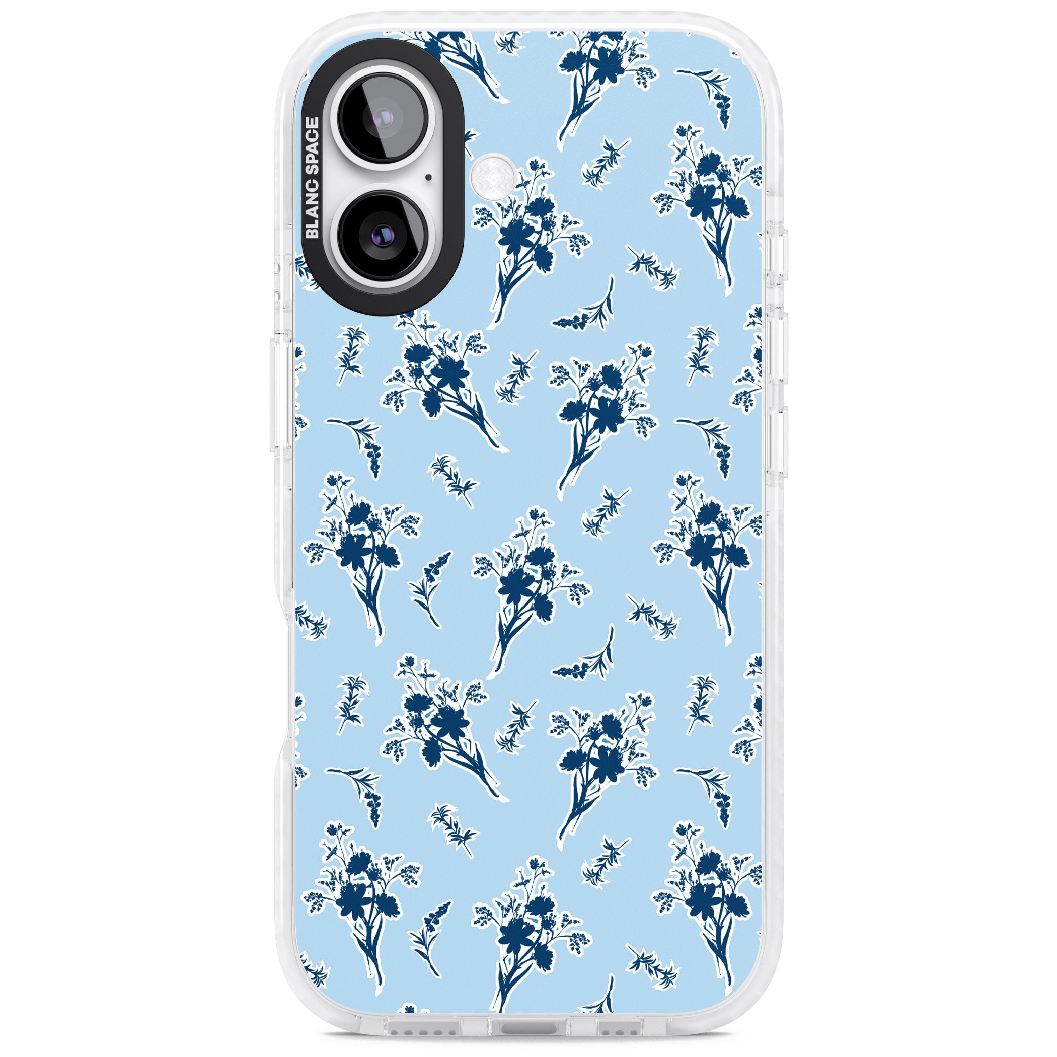 Blue Sticker Wildflowers iPhone 17 Impact Clear Phone Case