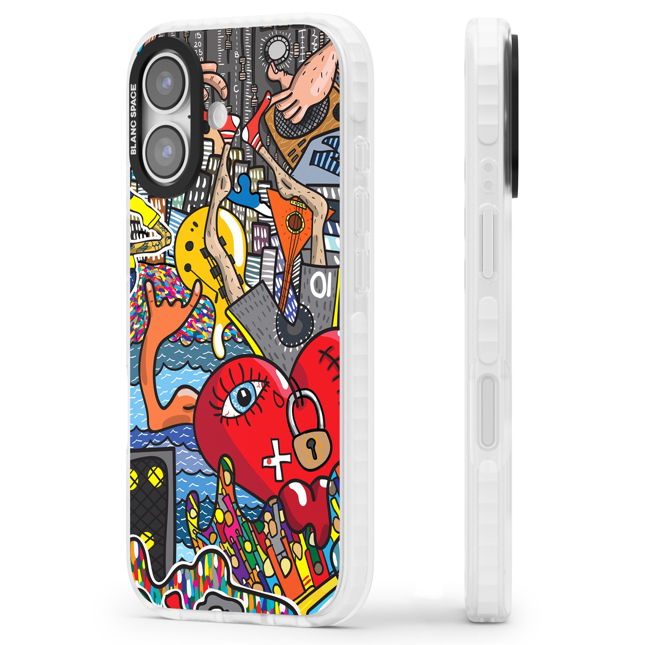 Crowd Tsunami iPhone 17 Impact Clear Phone Case Side Profile