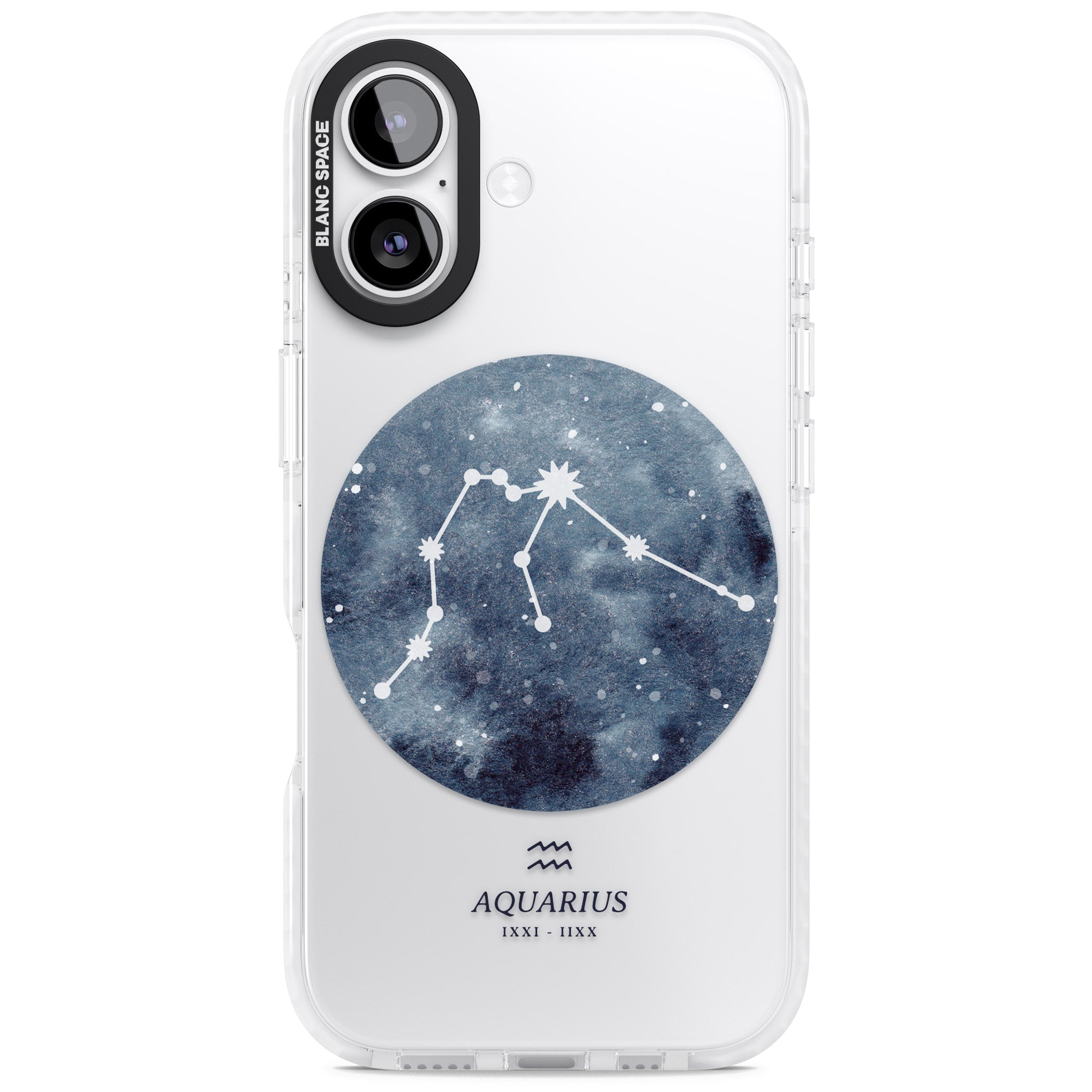 Aquarius Zodiac Blue iPhone 17 Impact Clear Phone Case