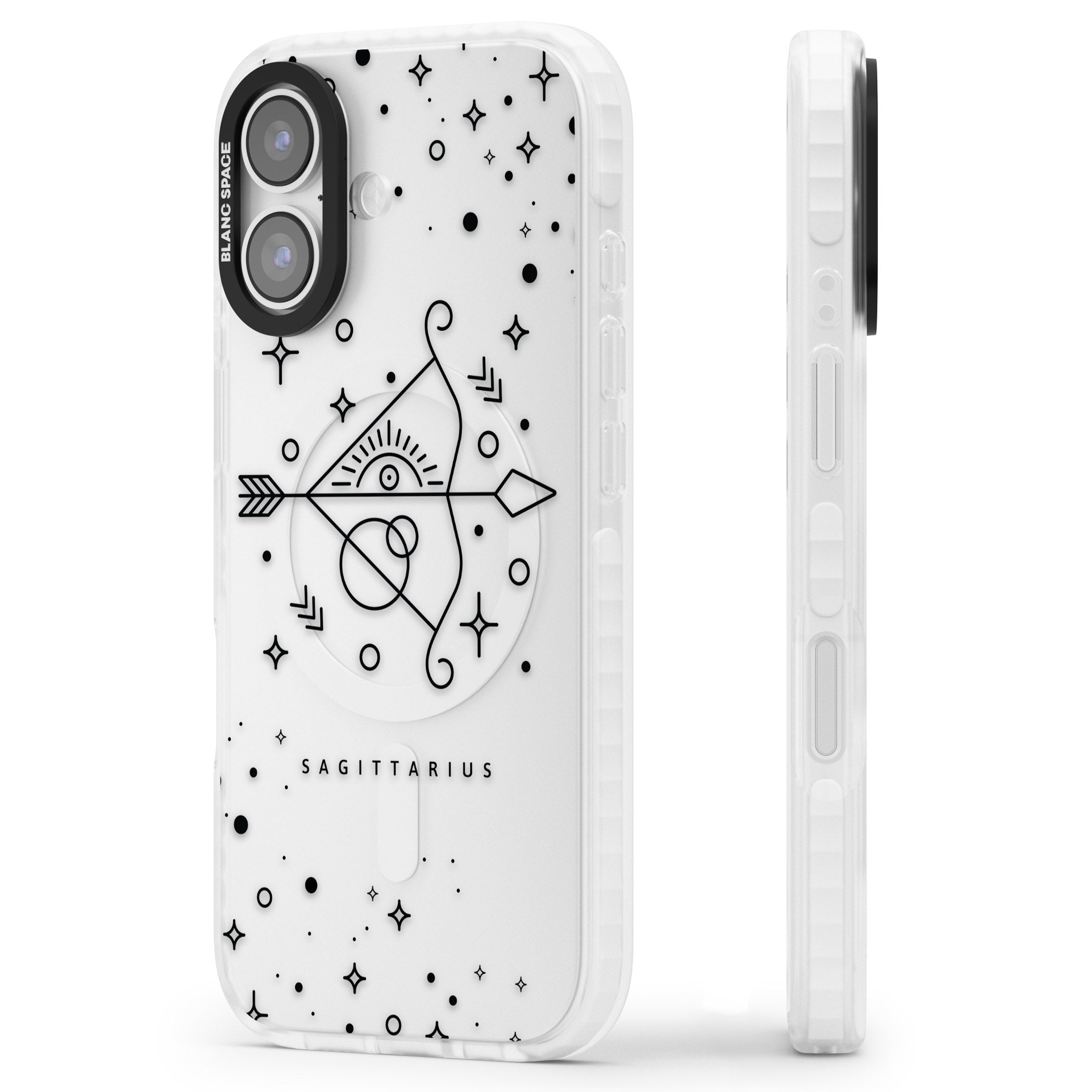 Sagittarius Arcane iPhone 17 Impact Clear Phone Case Side Profile