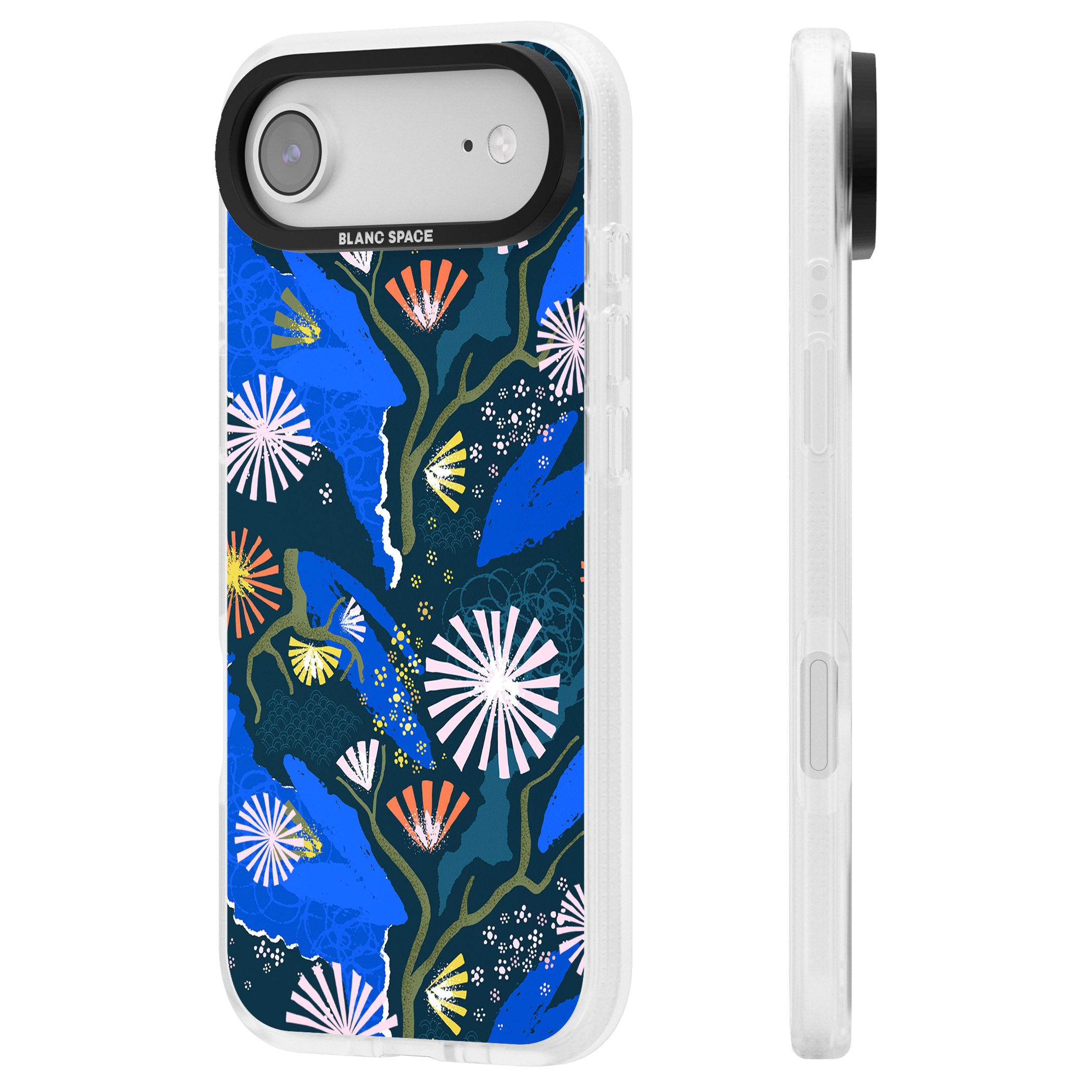 Dark Botanicals Abstract Pattern iPhone 17 Air Impact Air Clear Phone Case Side Profile