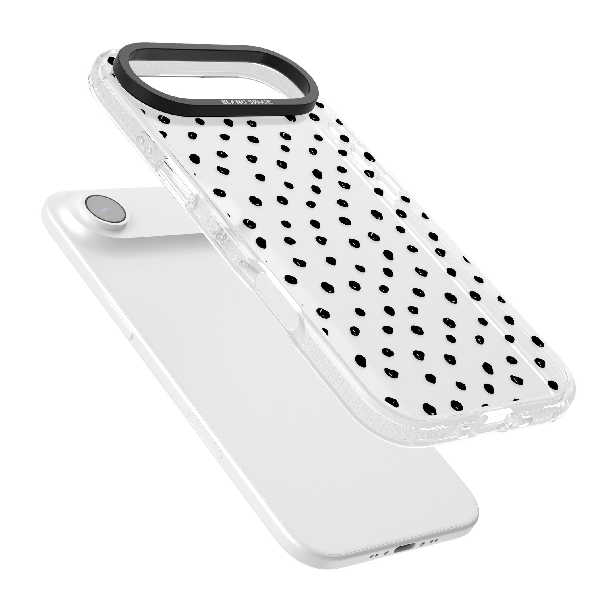 Messy Black Dot Pattern iPhone 17 Air Impact Air Clear Phone Case Colours