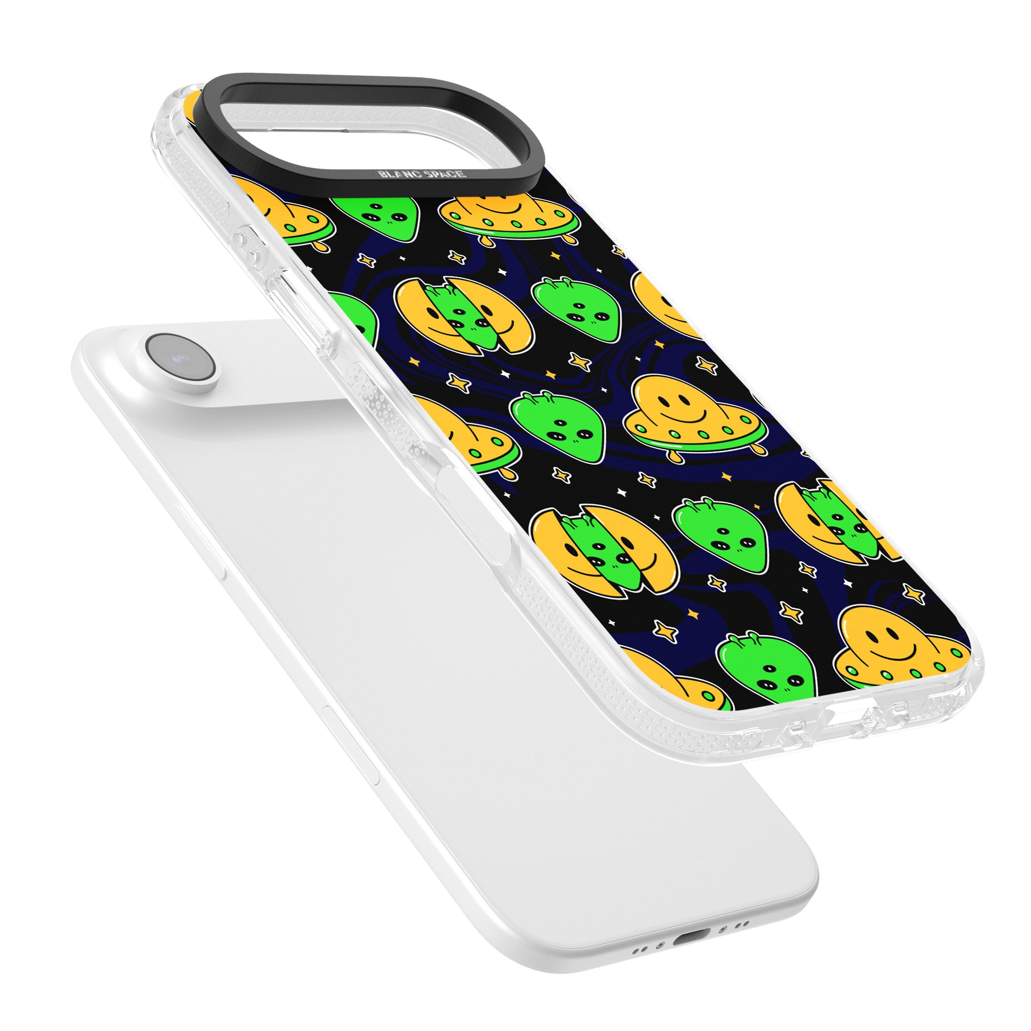 Alien Head Pattern iPhone 17 Air Impact Air Clear Phone Case Colours