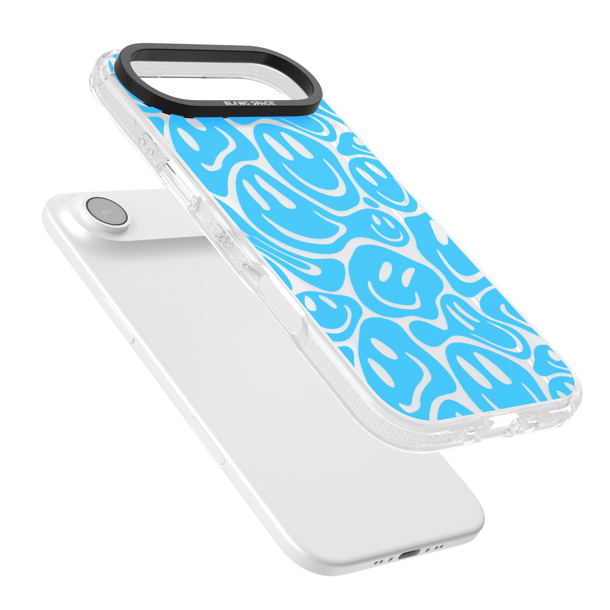 Blue Acid Faces iPhone 17 Air Impact Air Clear Phone Case Colours