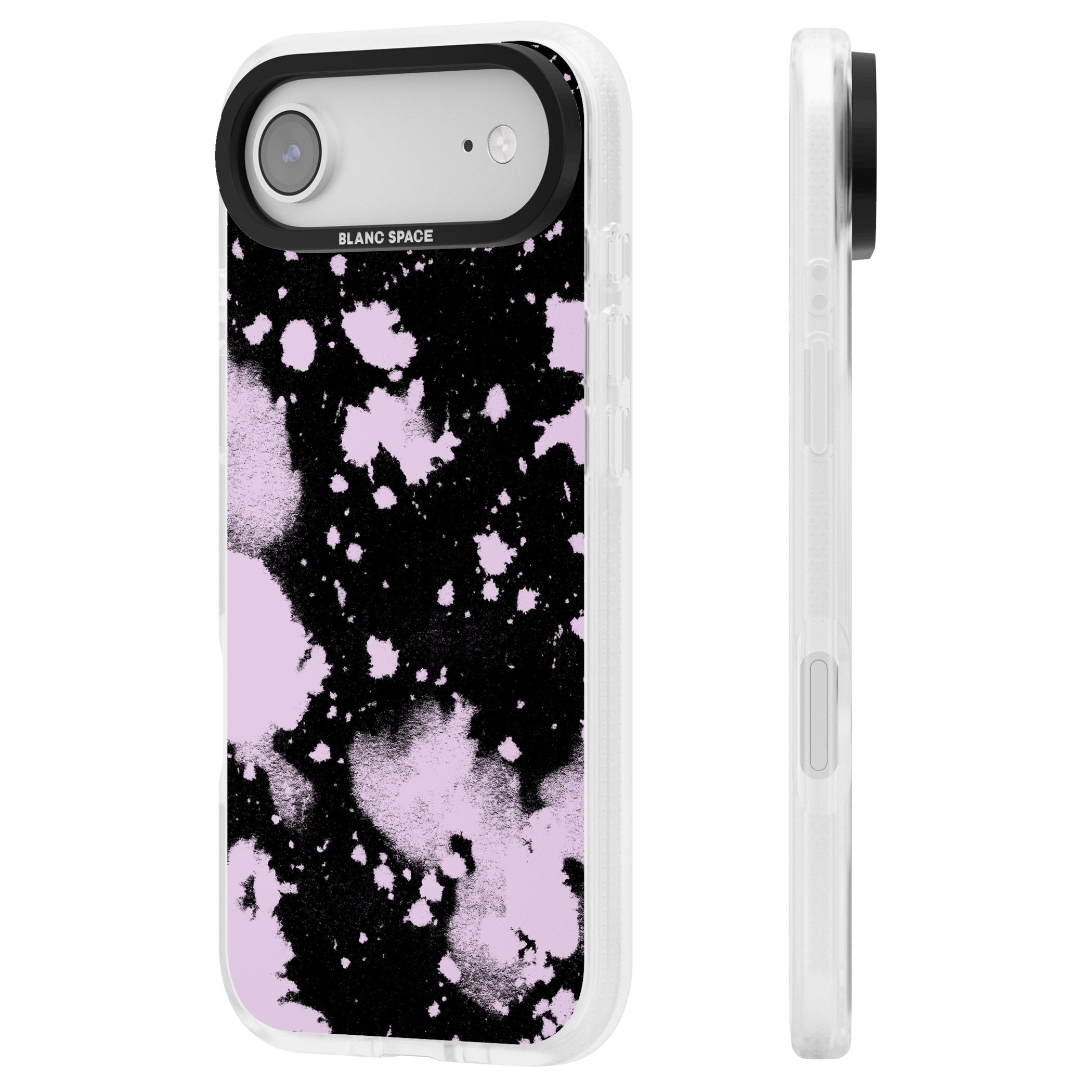 Pink & Black Acid Wash Tie Dye iPhone 17 Air Impact Air Clear Phone Case Side Profile