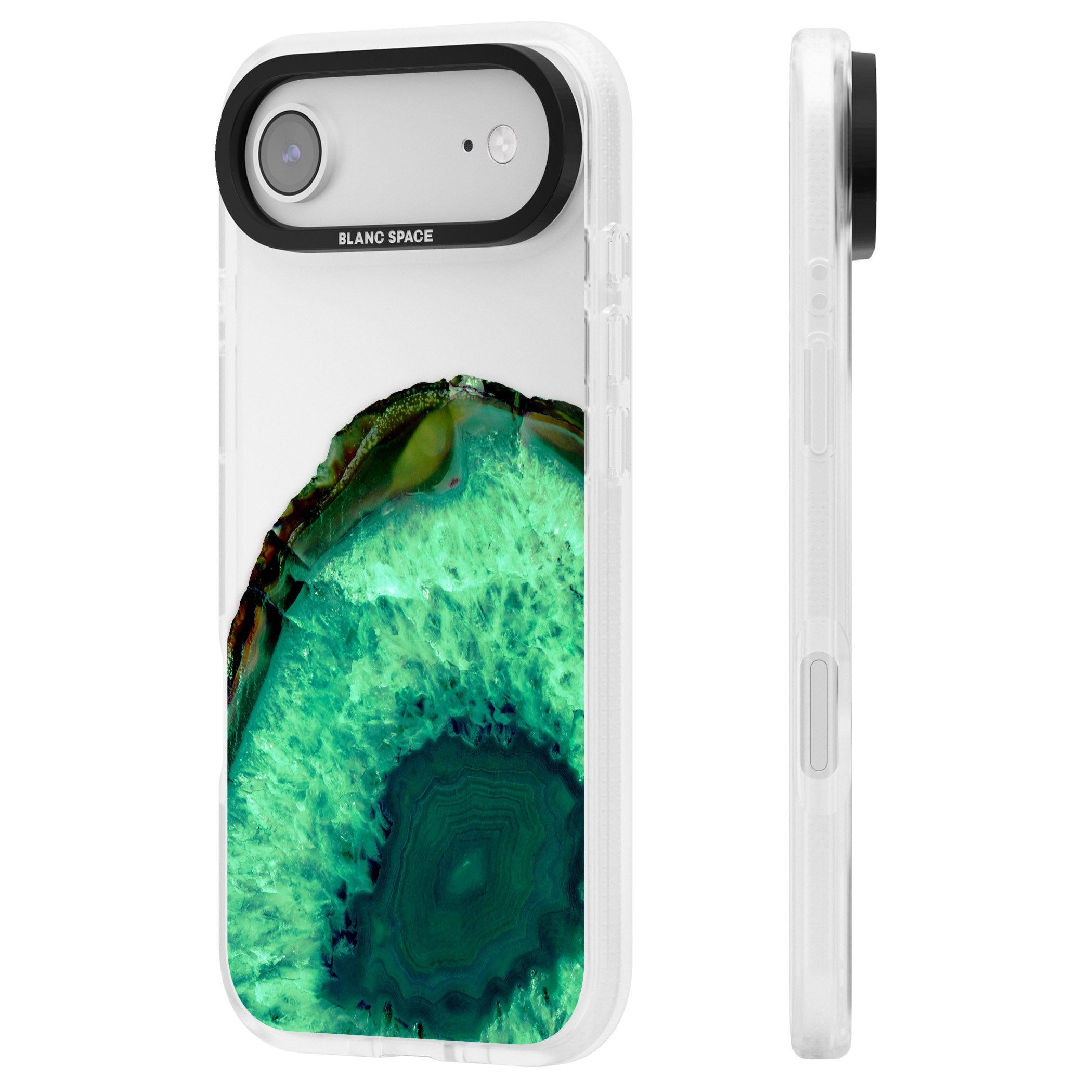 Emerald Geode iPhone 17 Air Impact Air Clear Phone Case Side Profile
