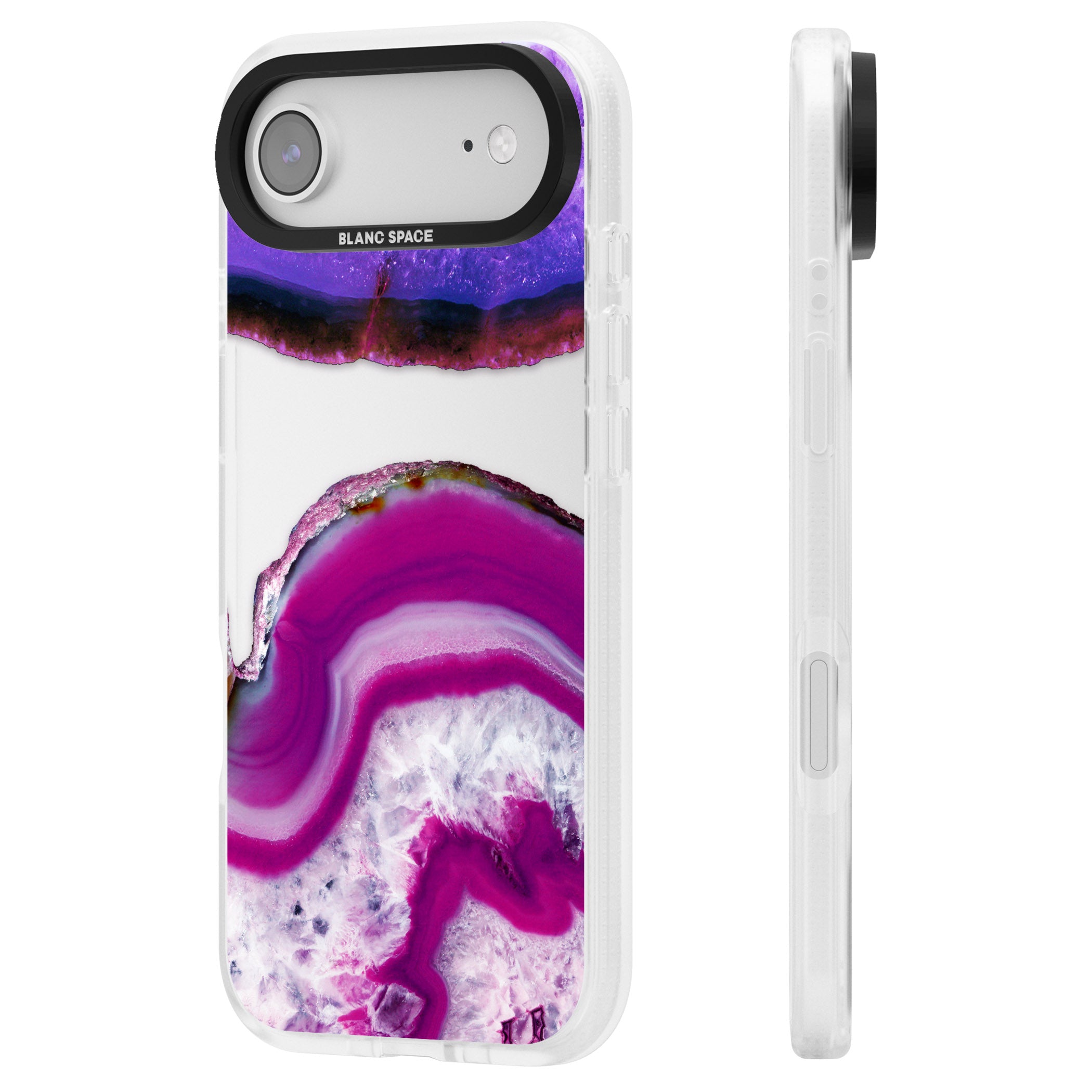 Amethyst Crystal Slice iPhone 17 Air Impact Air Clear Phone Case Side Profile