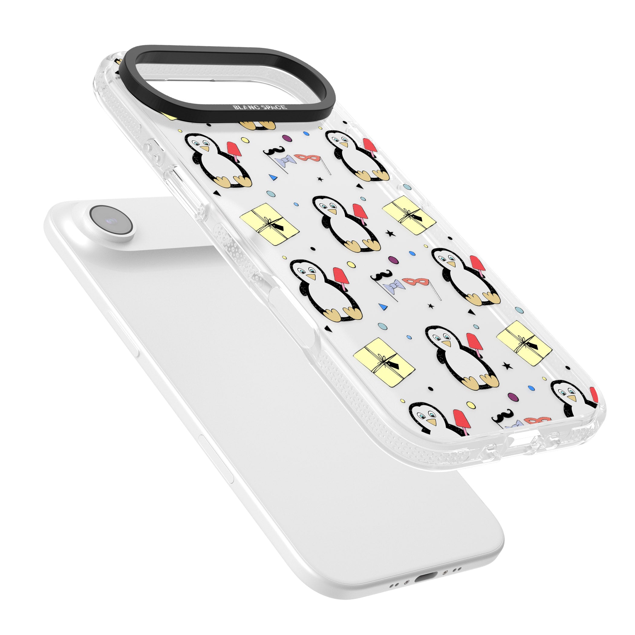 Cute Penguin Pattern Clear iPhone 17 Air Impact Air Clear Phone Case Colours