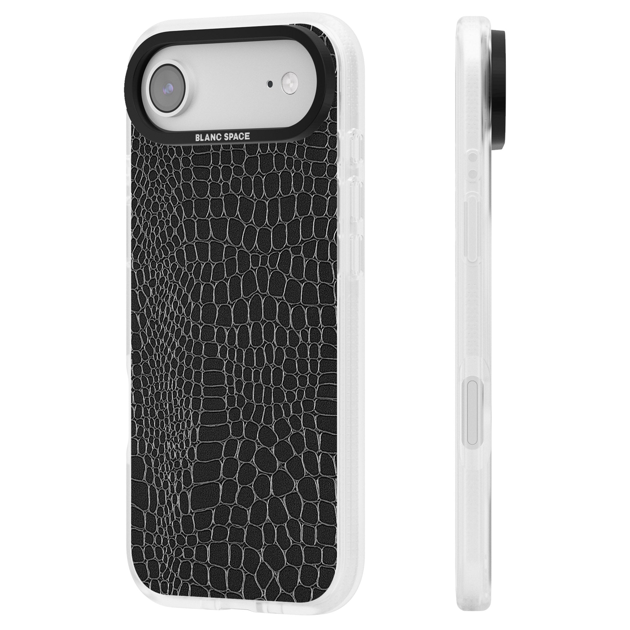 Black Snakeskin iPhone 17 Air Impact Air Clear Phone Case Side Profile
