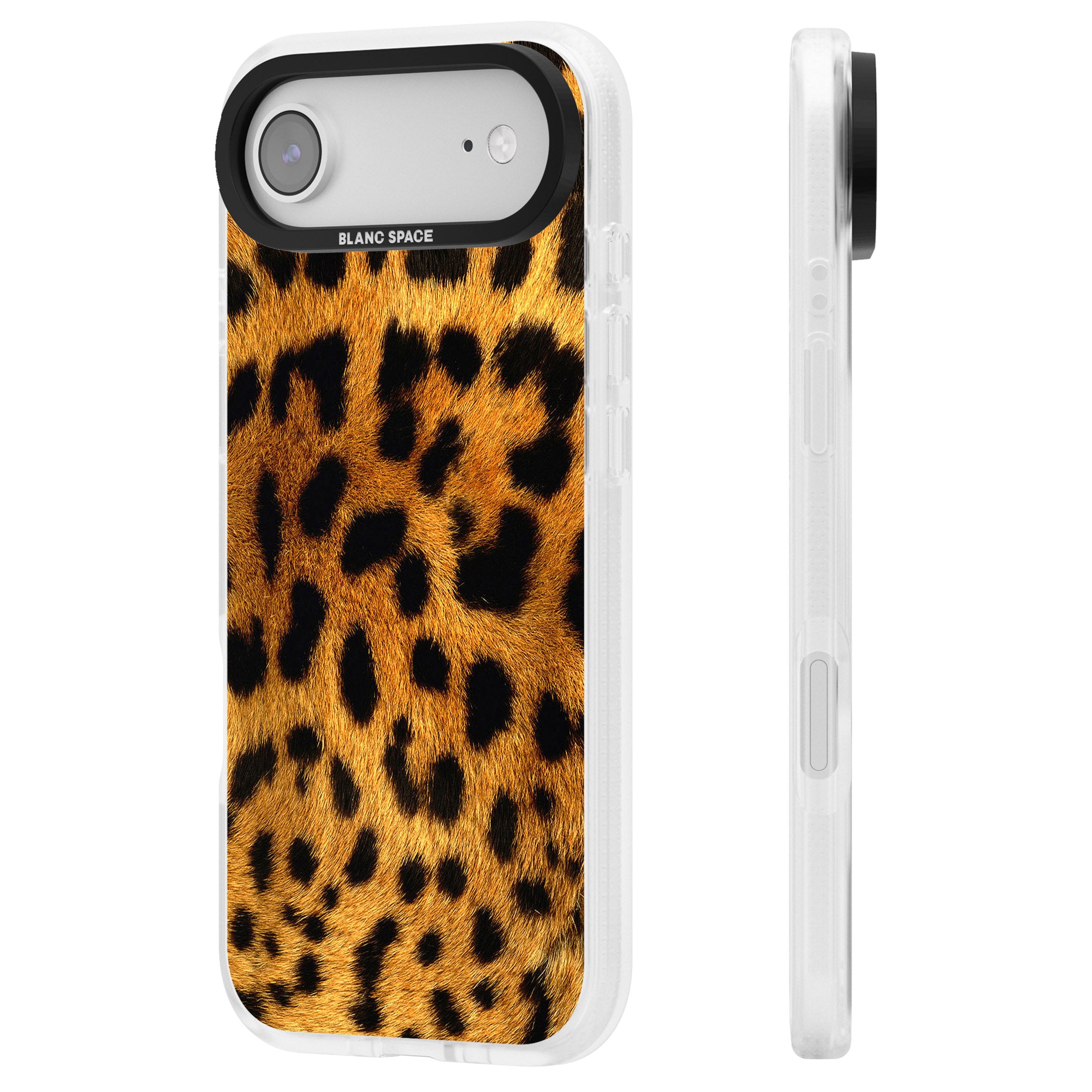 Leopard Print iPhone 17 Air Impact Air Clear Phone Case Side Profile