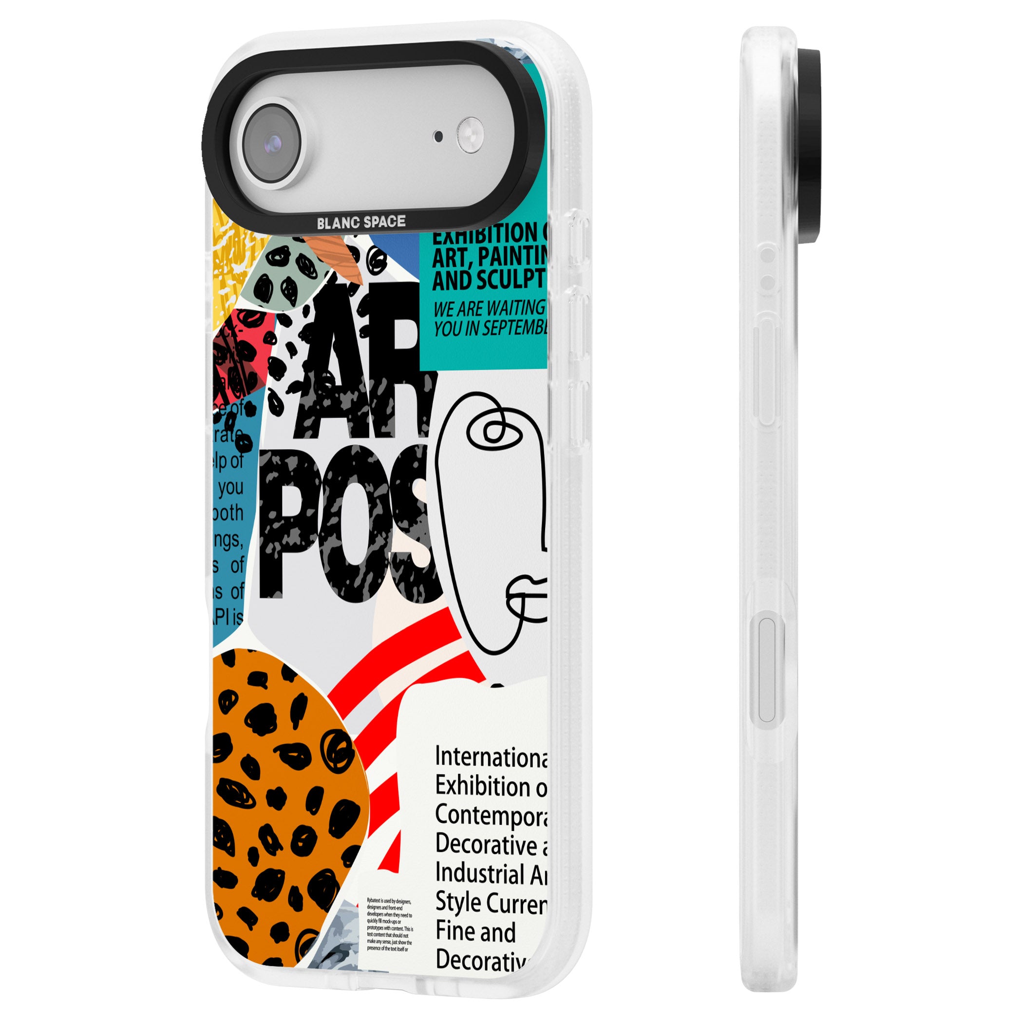 Abstract Art Poster iPhone 17 Air Impact Air Clear Phone Case Side Profile