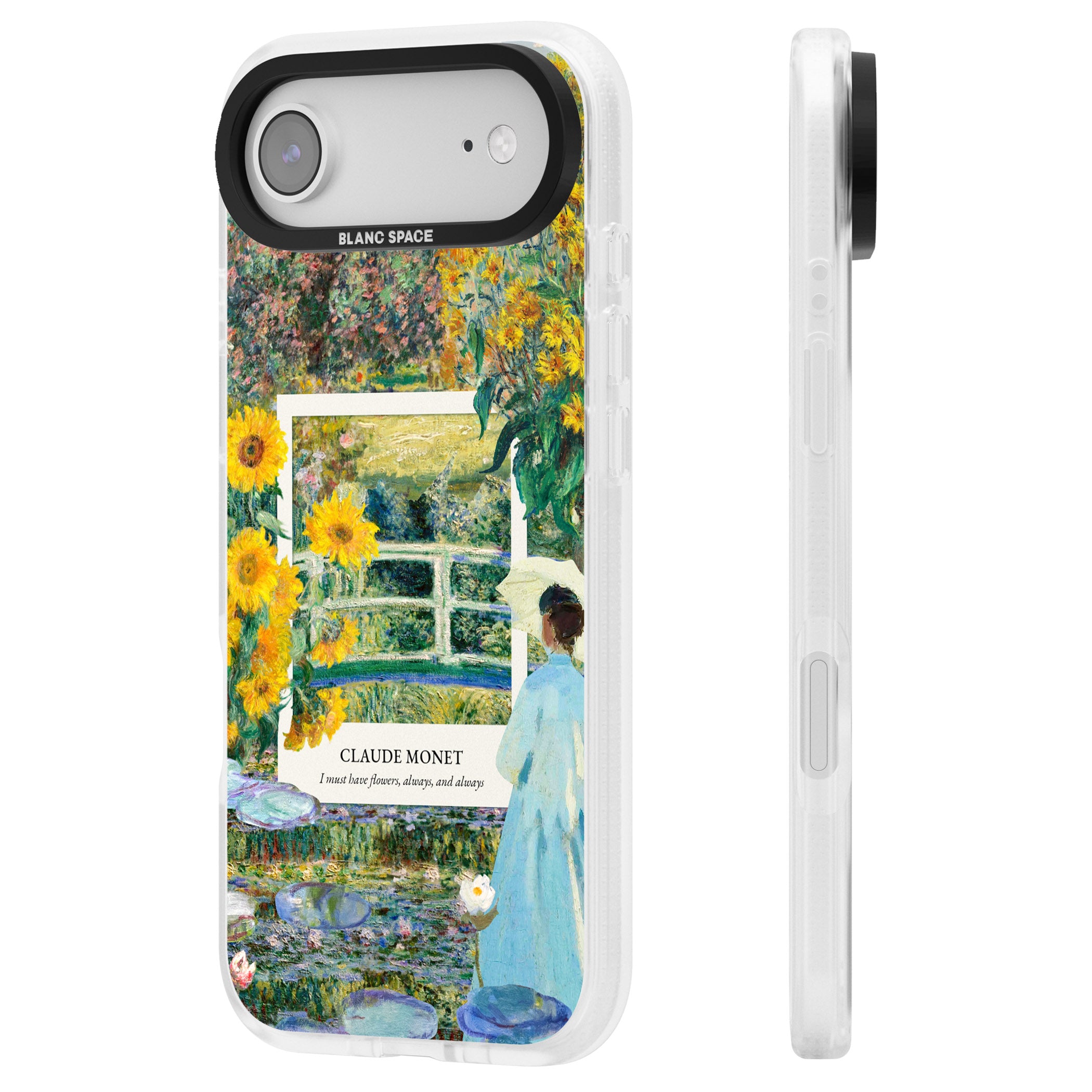 Monet Garden Bridge iPhone 17 Air Impact Air Clear Phone Case Side Profile