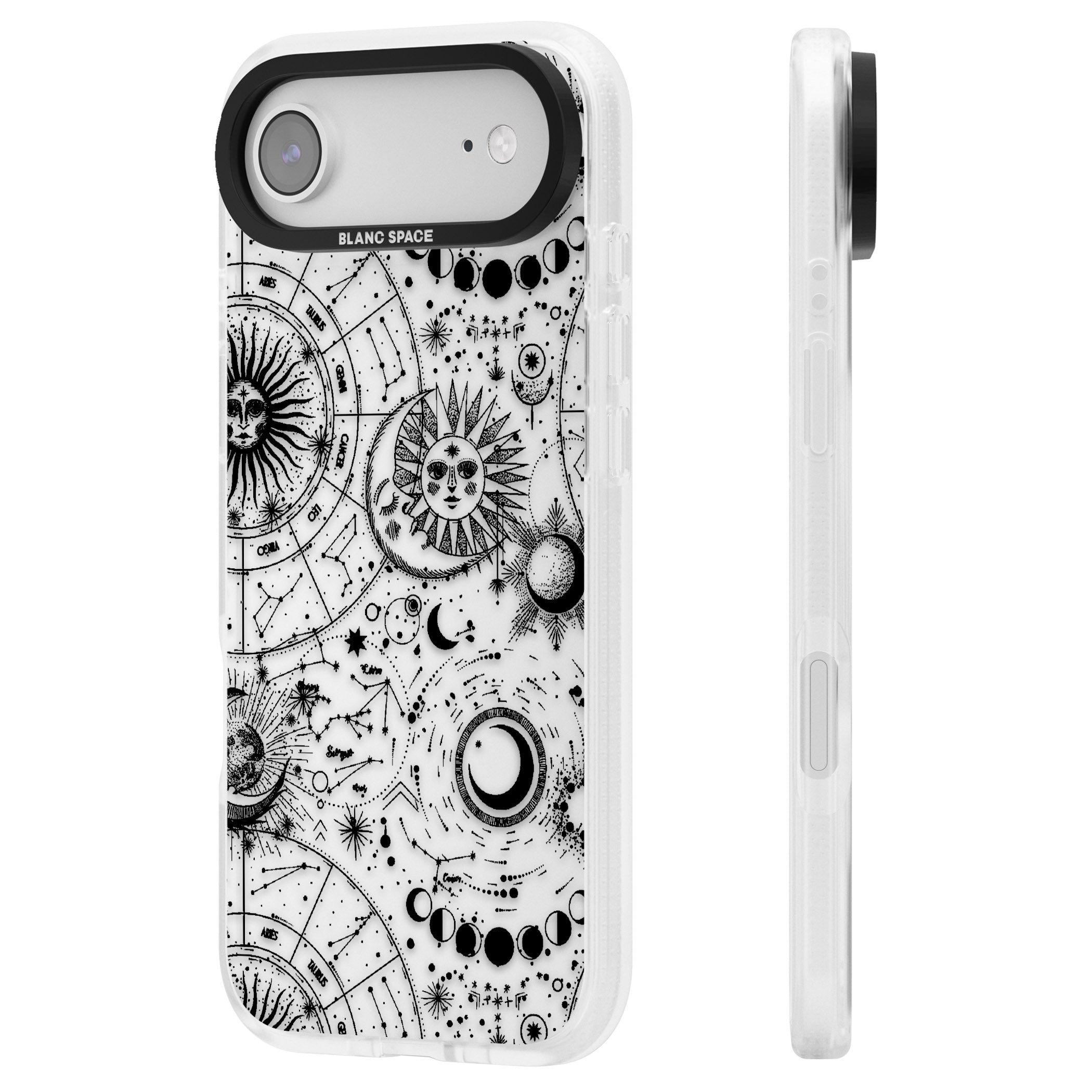 Celestial Zodiac iPhone 17 Air Impact Air Clear Phone Case Side Profile