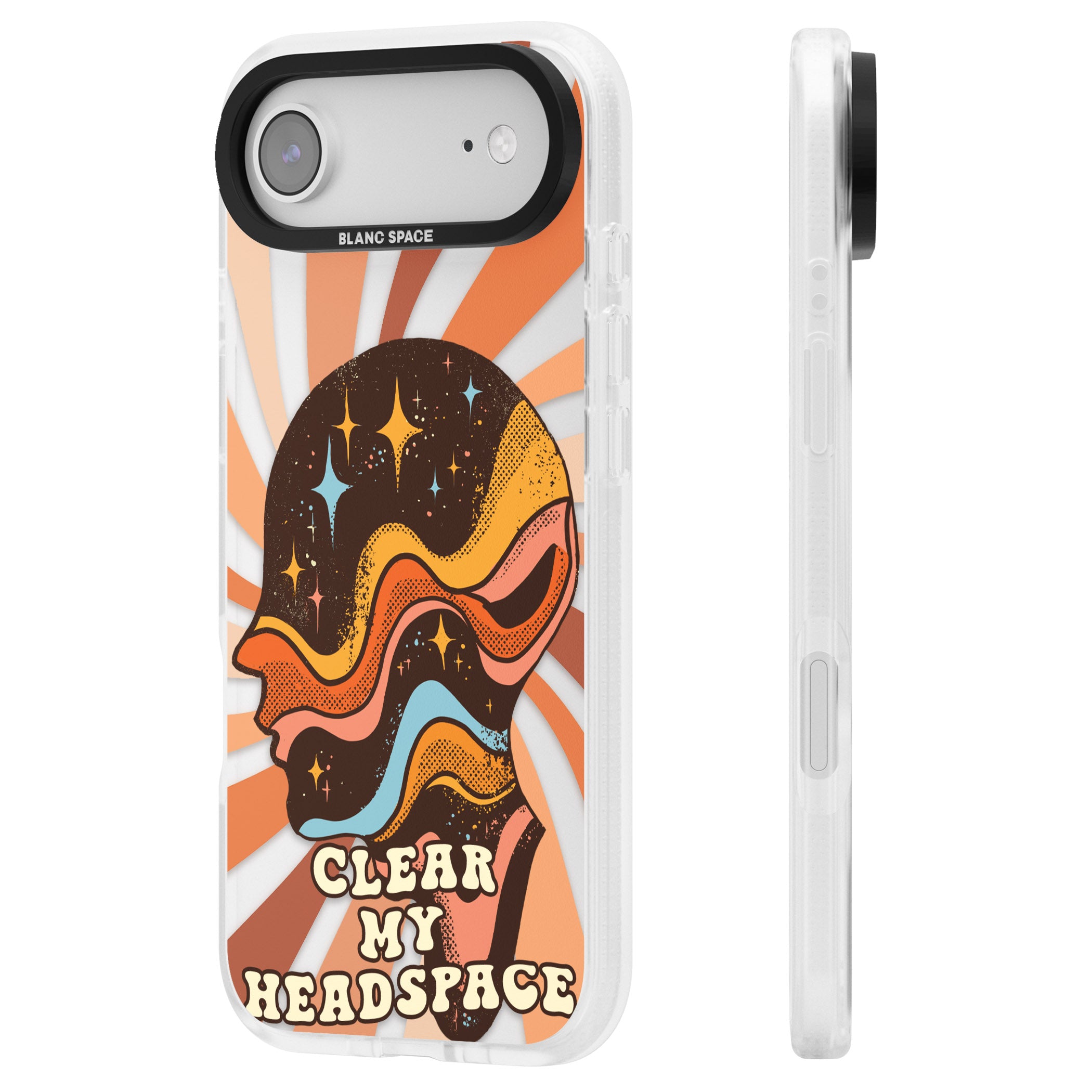 Clear My Headspace iPhone 17 Air Impact Air Clear Phone Case Side Profile