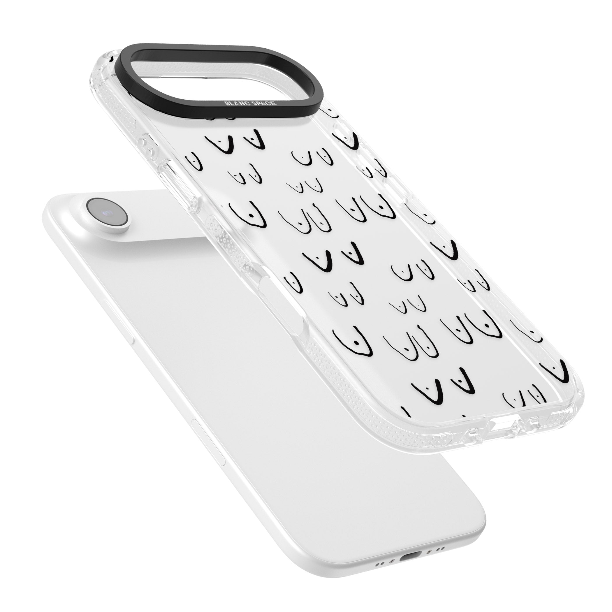 Boob Pattern (Black) iPhone 17 Air Impact Air Clear Phone Case Colours
