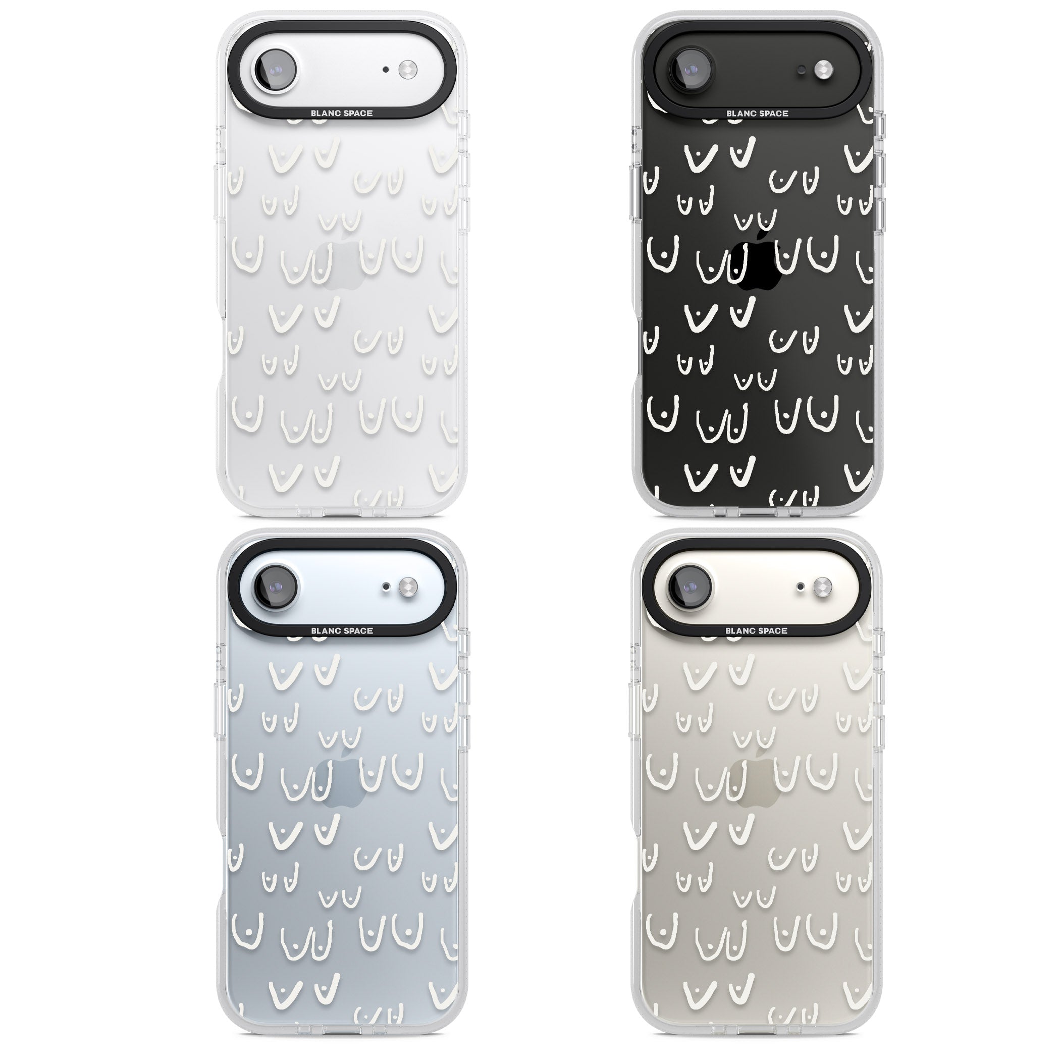 Boob Pattern (White) iPhone 17 Air Impact Air Clear Phone Case APT Impact Protection