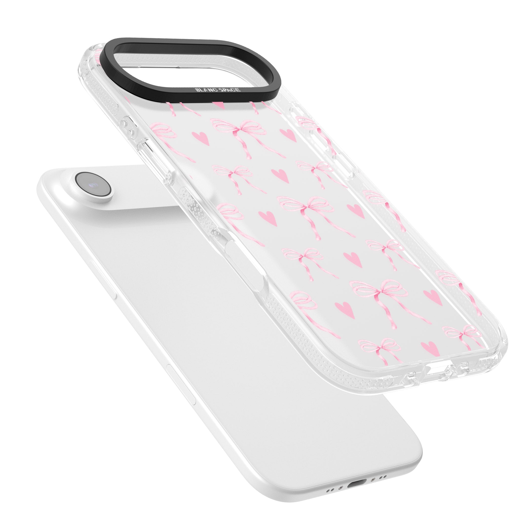 Pink Bows & Hearts iPhone 17 Air Impact Air Clear Phone Case Colours