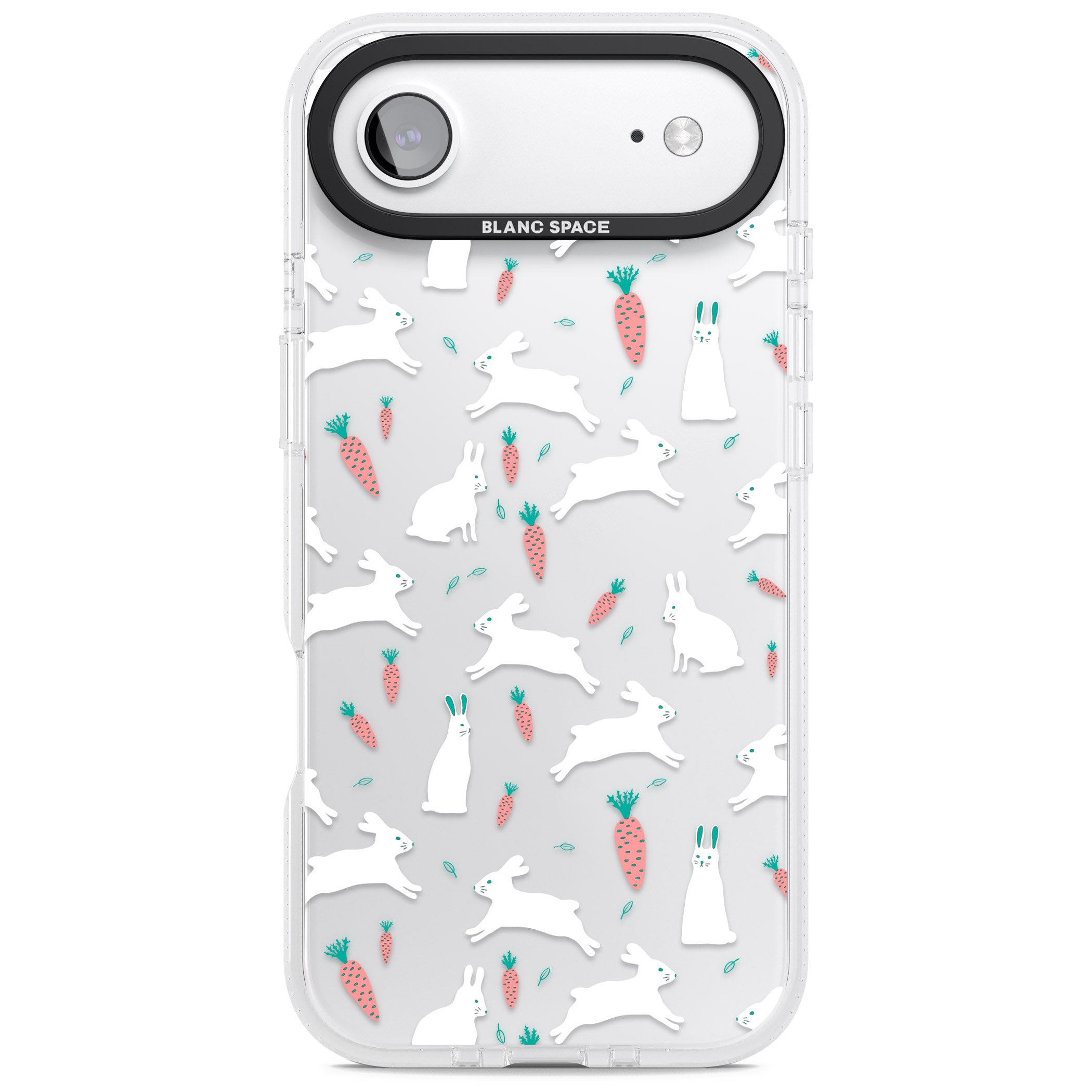 White Bunnies And Carrots iPhone 17 Air Impact Air Clear Phone Case