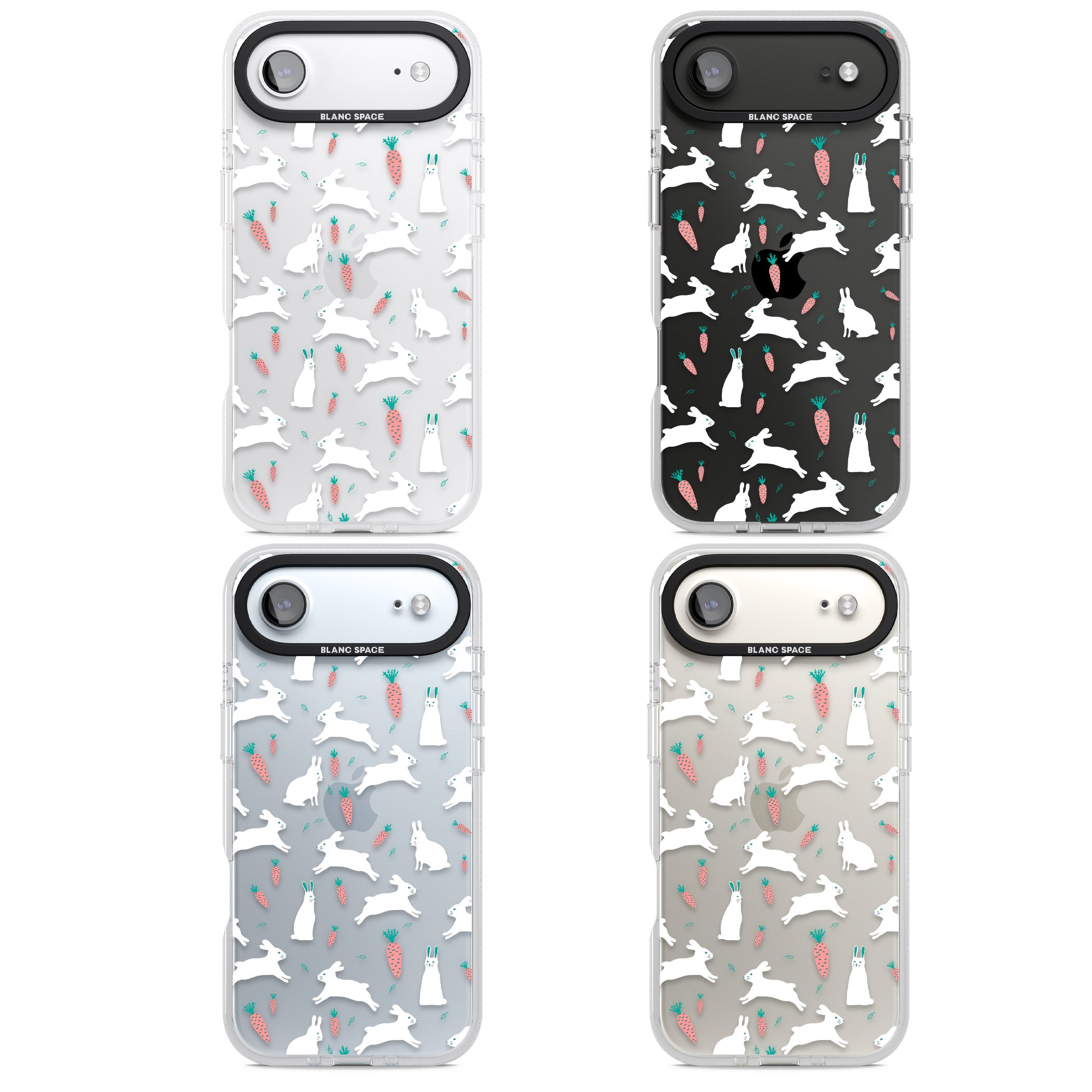 White Bunnies And Carrots iPhone 17 Air Impact Air Clear Phone Case APT Impact Protection