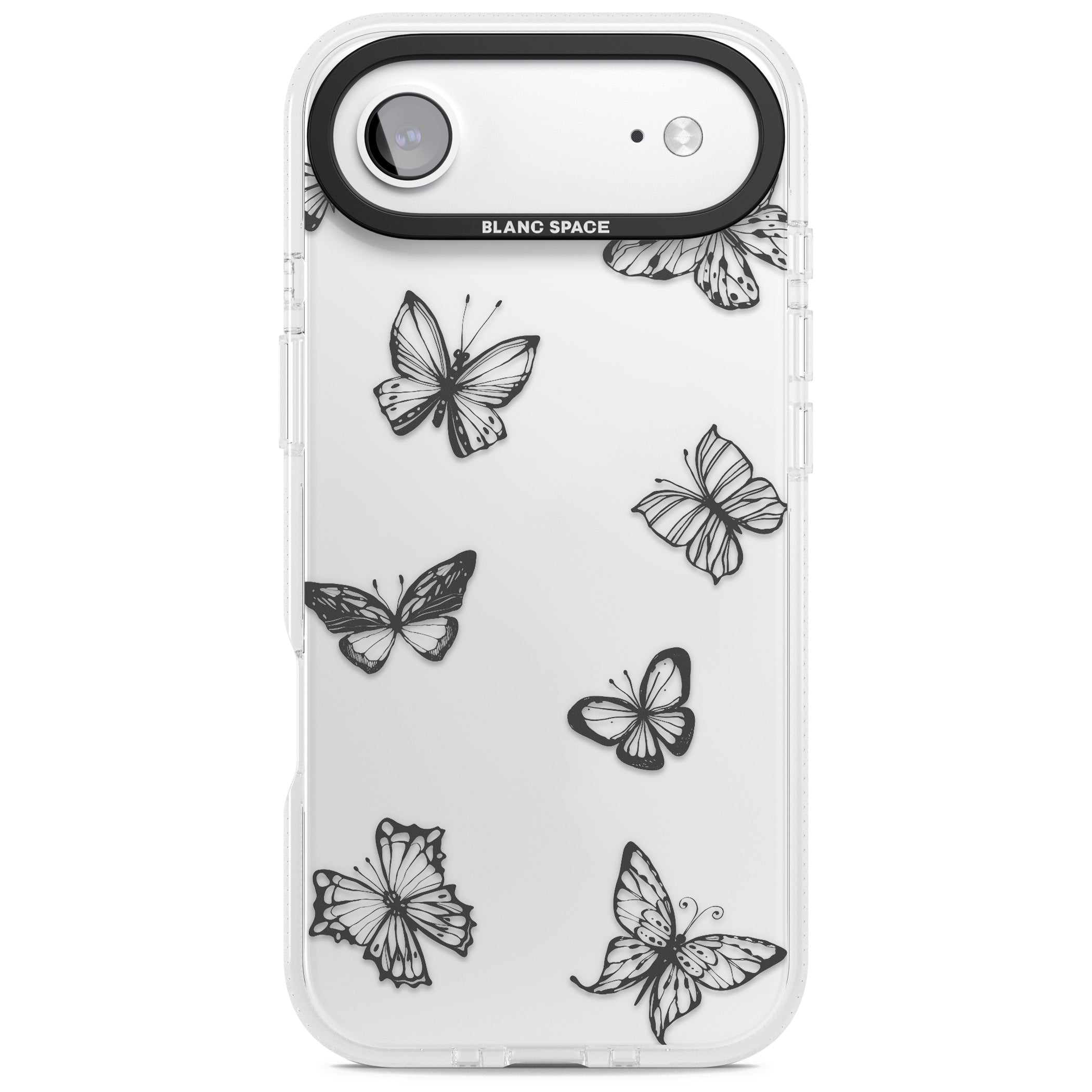 Grey Butterfly Line Pattern iPhone 17 Air Impact Air Clear Phone Case