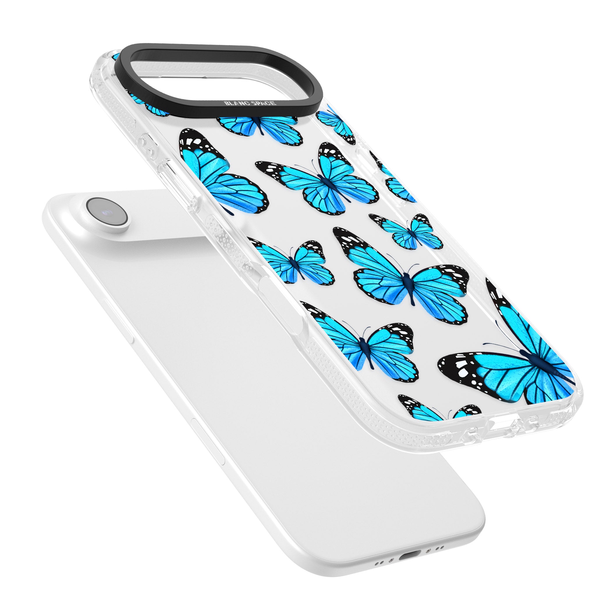 Blue Butterflies iPhone 17 Air Impact Air Clear Phone Case Colours