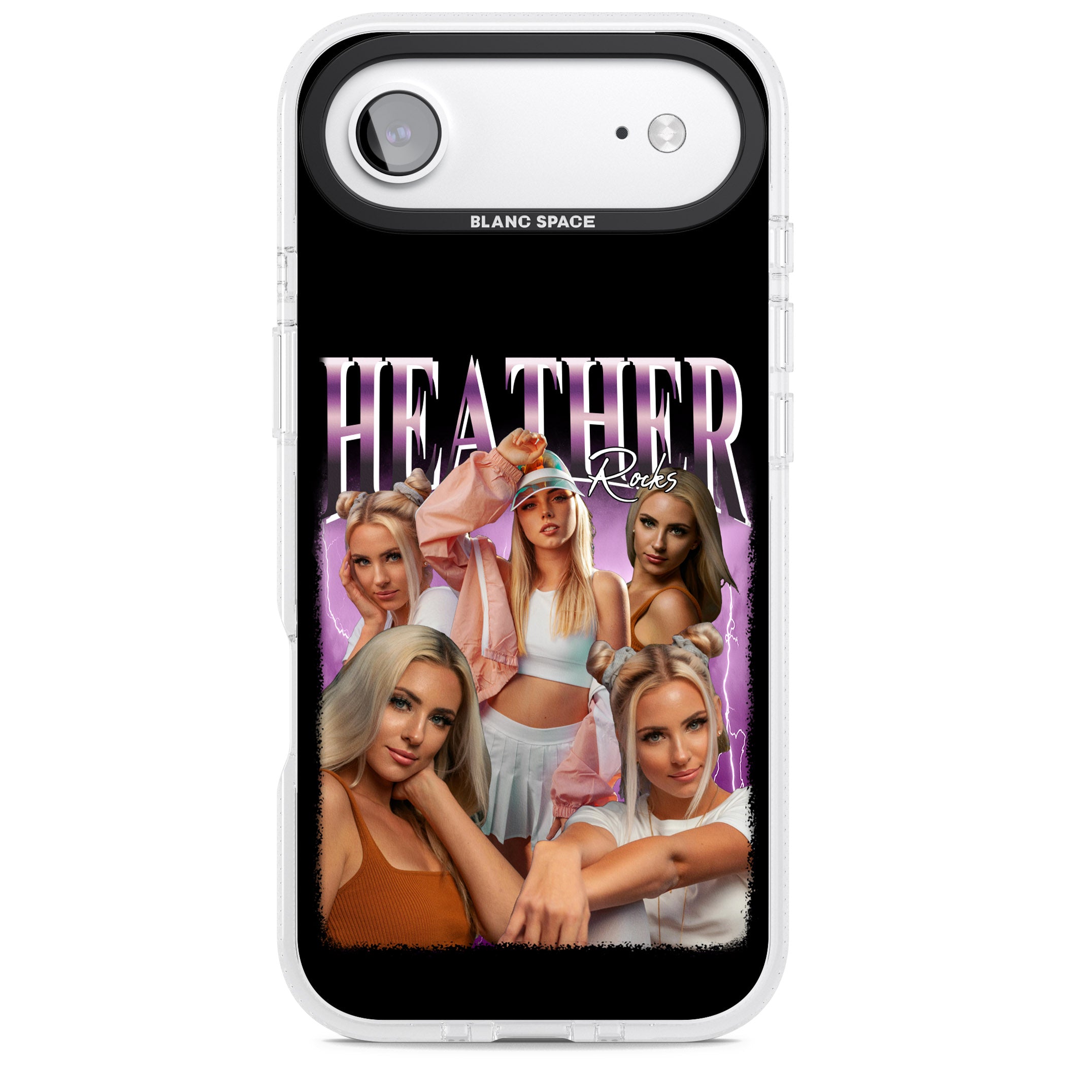 Personalised Airbrush Name & Photo Collage (Pink) iPhone 17 Air Impact Air Clear Phone Case