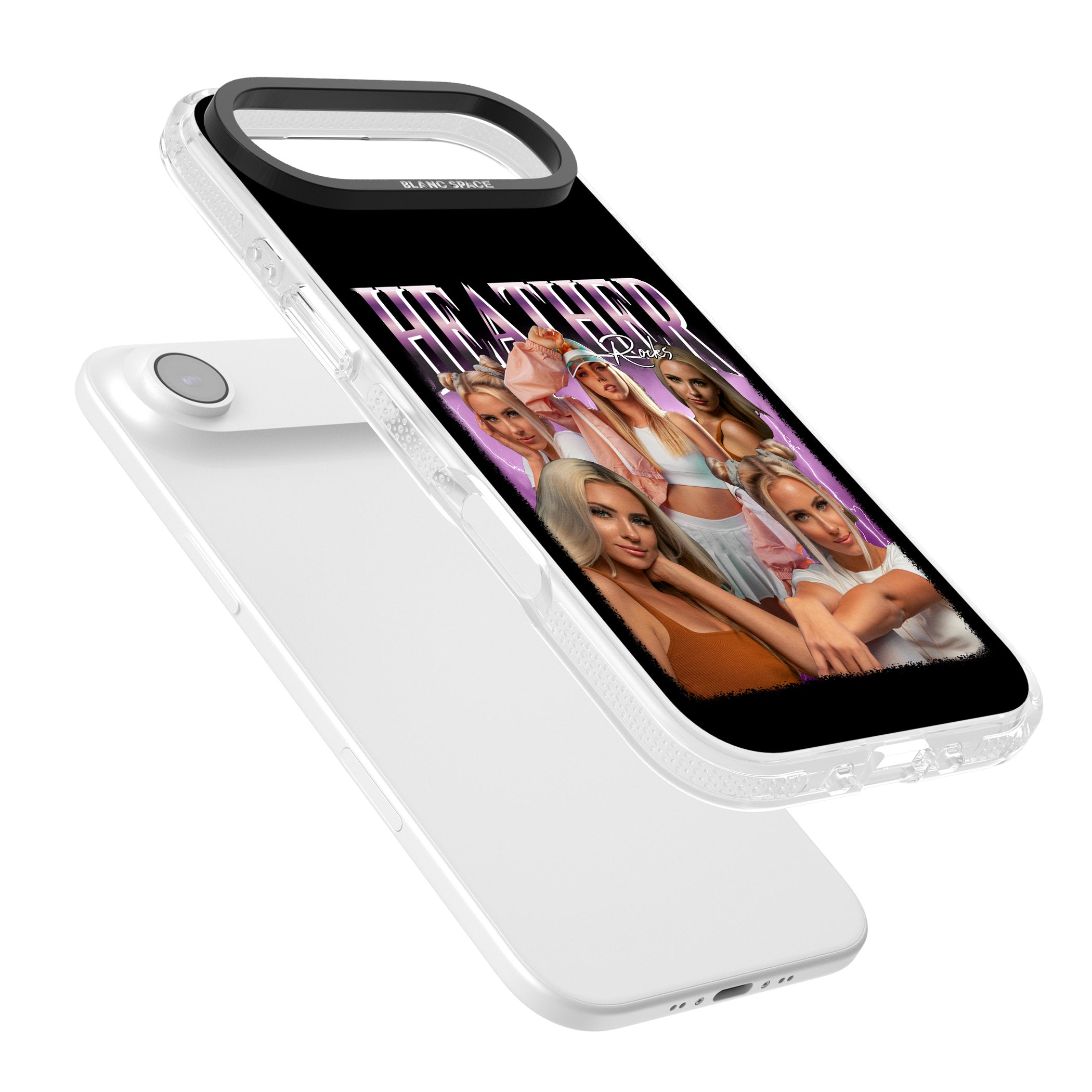 Personalised Airbrush Name & Photo Collage (Pink) iPhone 17 Air Impact Air Clear Phone Case Colours