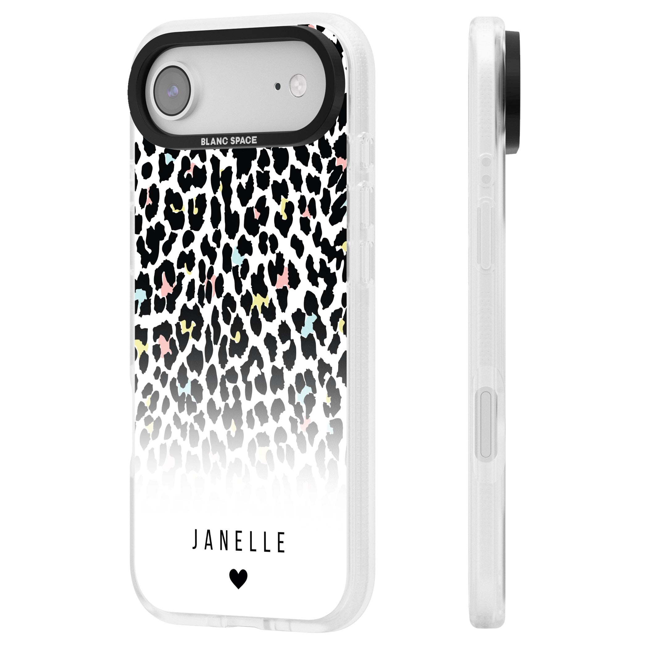 Personalised Pastel Leopard iPhone 17 Air Impact Air Clear Phone Case Side Profile