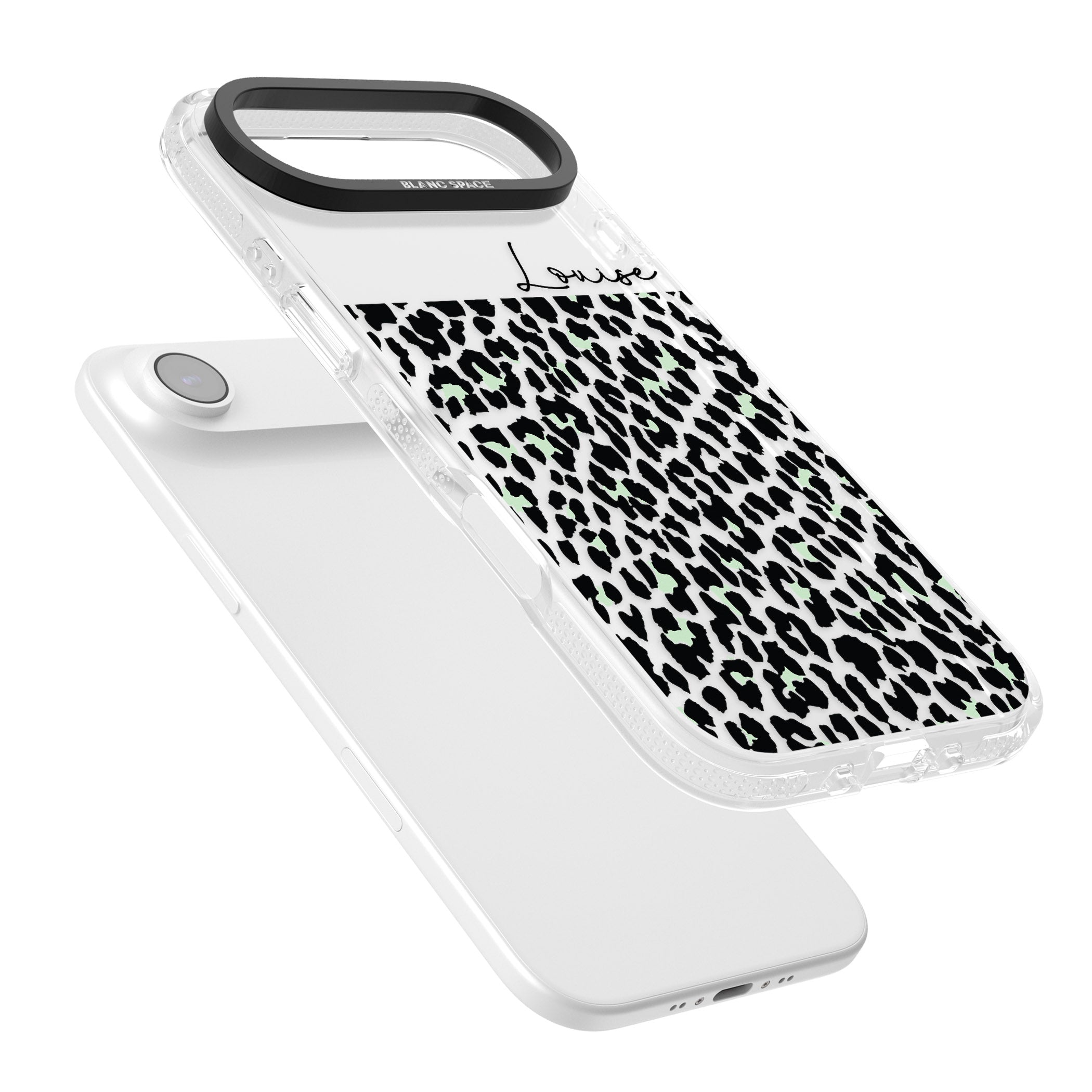 Personalised Seafoam Leopard iPhone 17 Air Impact Air Clear Phone Case Colours