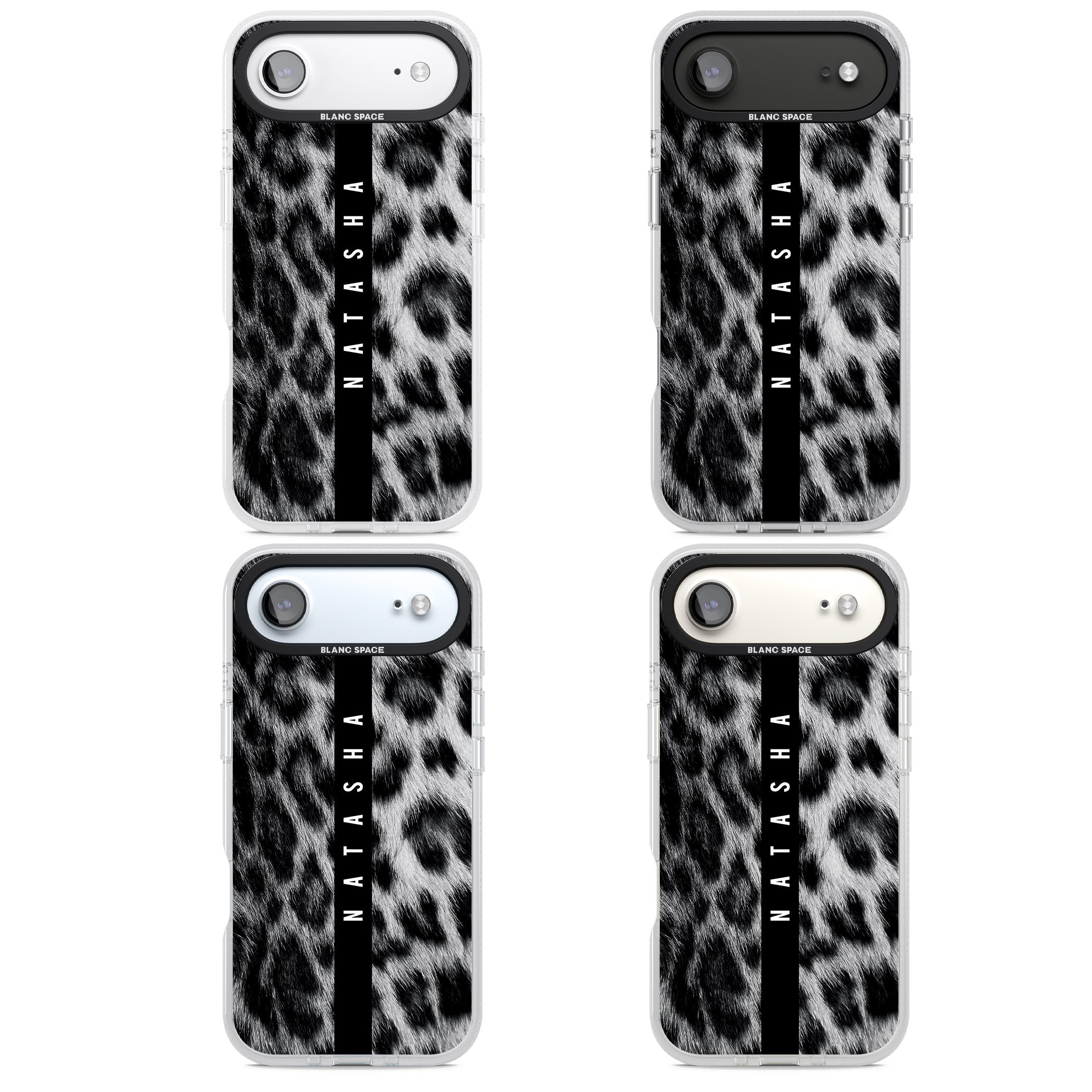 Personalised Snow Leopard Print iPhone 17 Air Impact Air Clear Phone Case APT Impact Protection